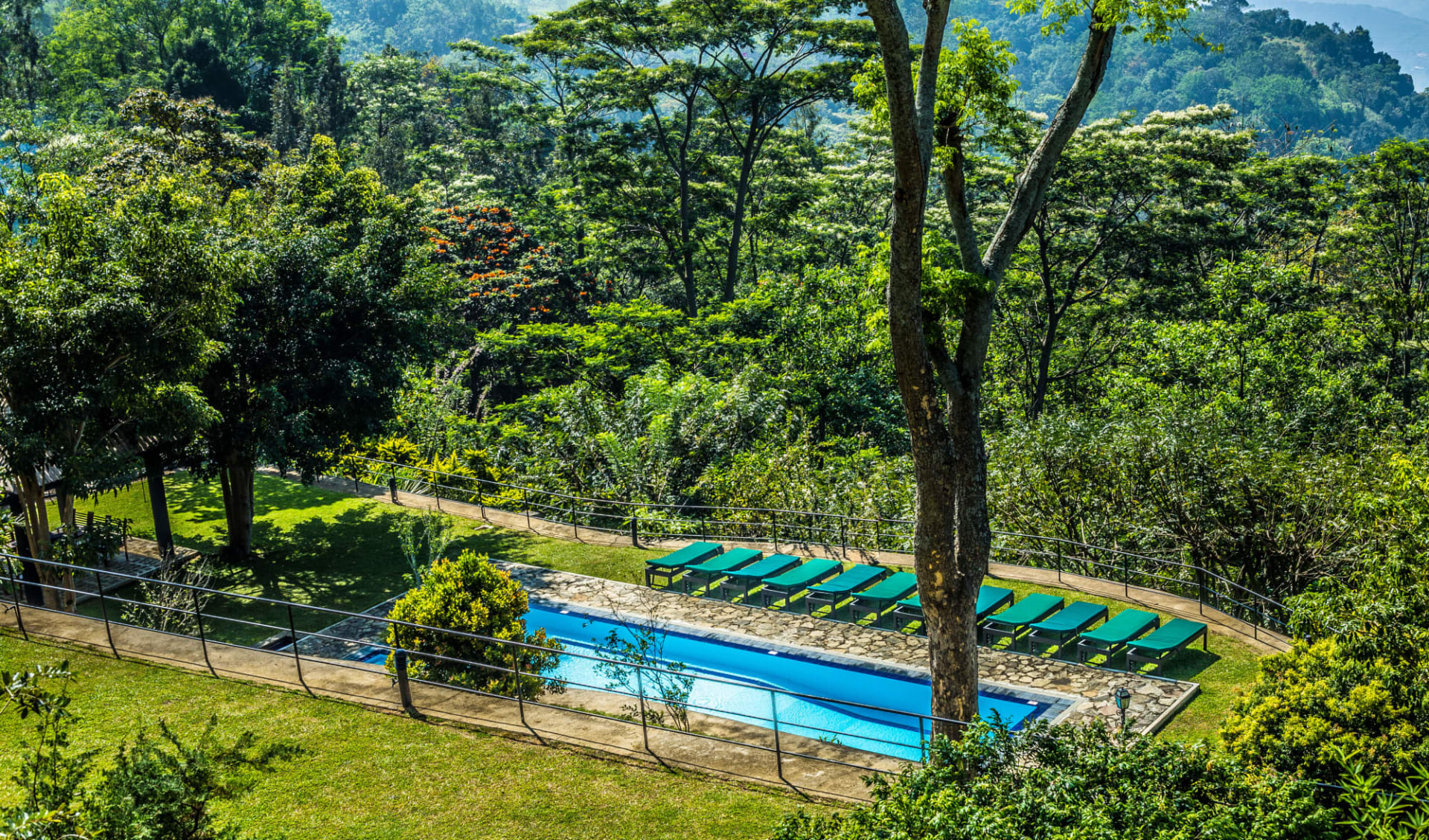Melheim Resort in Ella/Haputale/Koslanda:  Garden with Pool