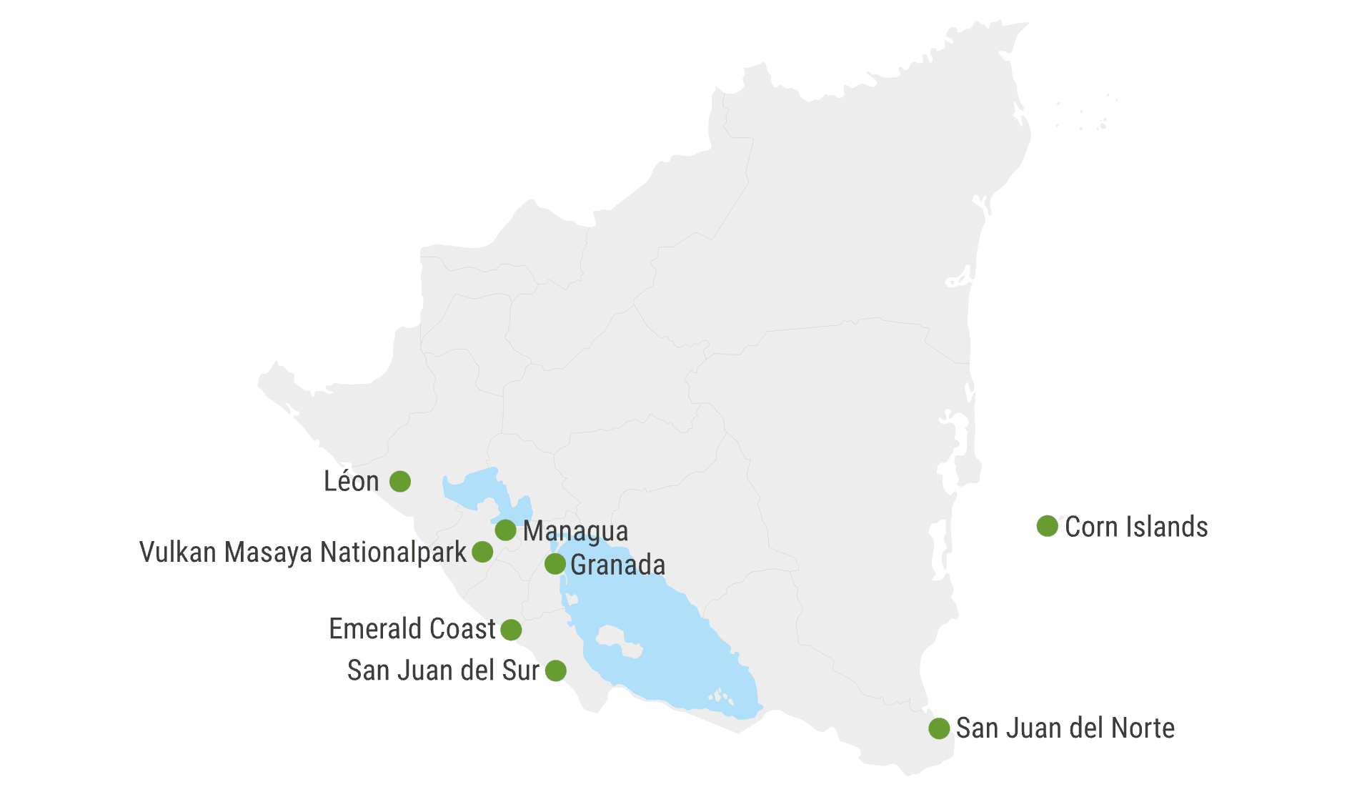 Karte Nicaragua Karte Nicaragua