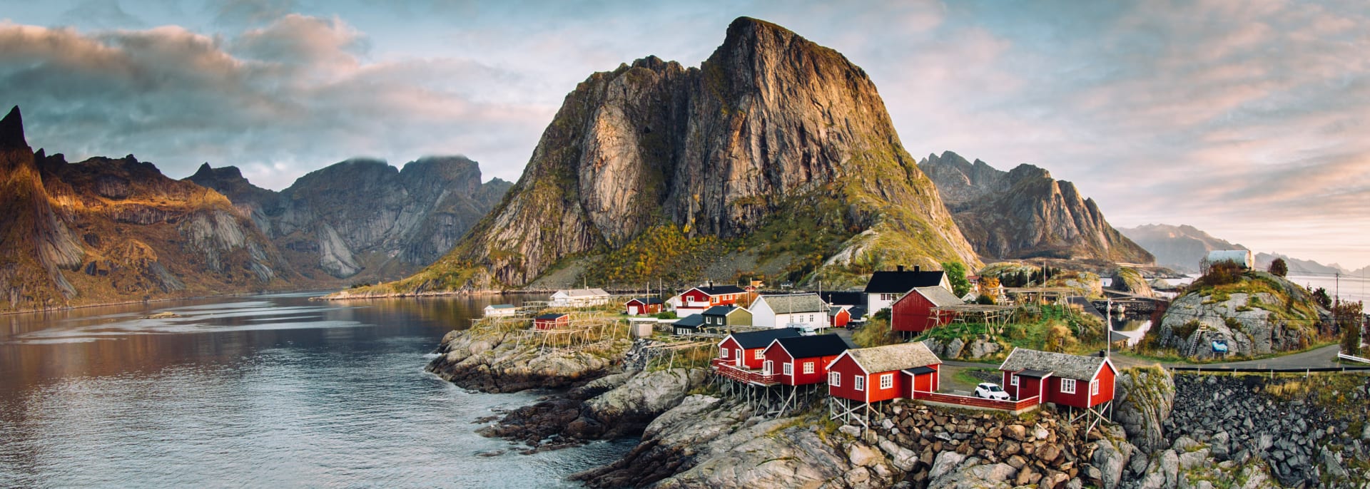 Fischer Dorf Lofoten, Norwegen Fischer Dorf Lofoten, Norwegen