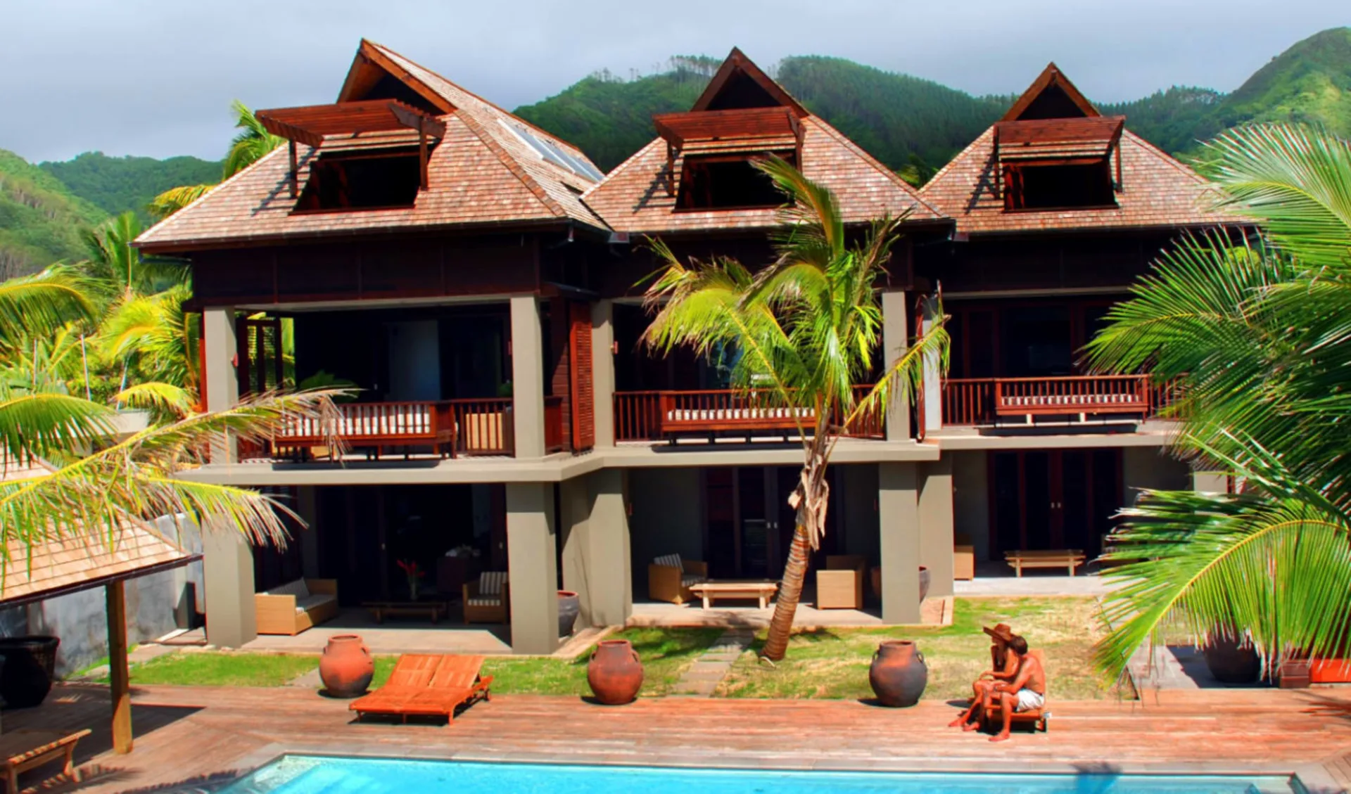 Te Vakaroa Villas in Rarotonga:  Te-Vakaroa-Villas-Aerial-View-of-Villas