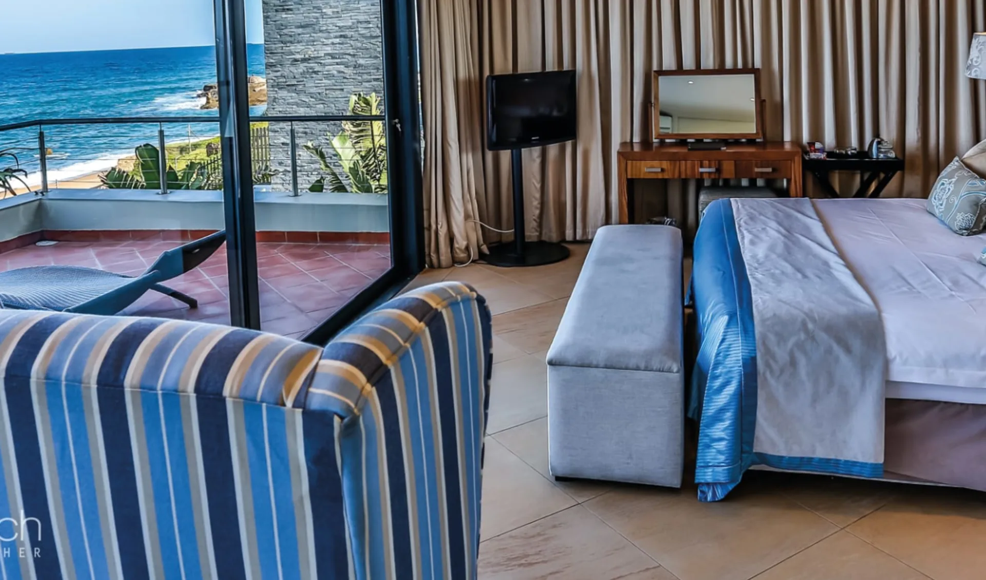 Canelands Beach Club in Ballito: Canelands Beach Club - Deluxe Zimmer mit Meerblick Canelands Beach Club in Ballito: Canelands Beach Club - Deluxe Zimmer mit Meerblick