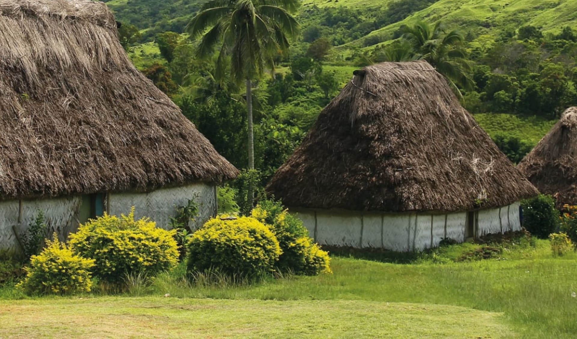 Fiji Highlights ab Nadi: Fiji - Viti Levu - Navala Village, Lehmhütten in der Bergregion