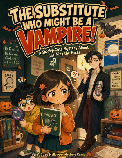 The same comic cover drawn in kid-friendly manga style