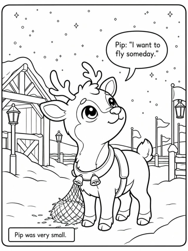 The same comic page converted into a black-and-white coloring page