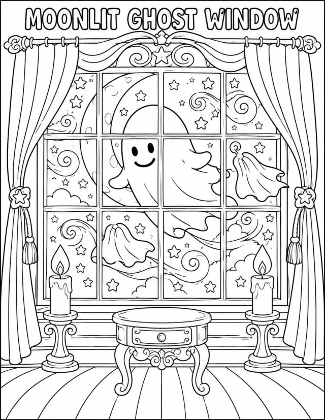 An intricate coloring page for older children with dense pattern work