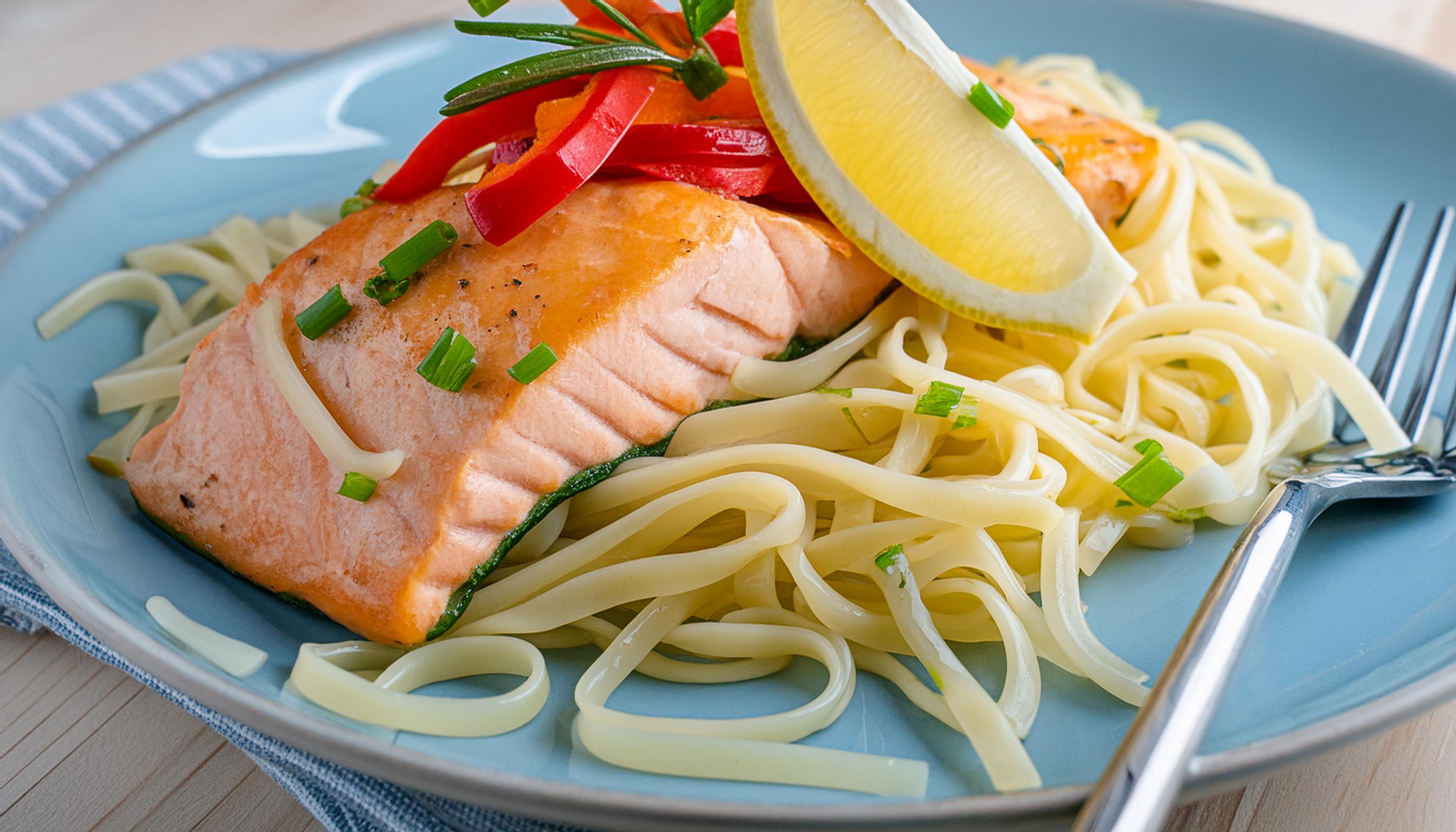 Thai salmon and noodles