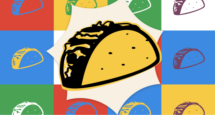 Illustrations of tacos in various colors