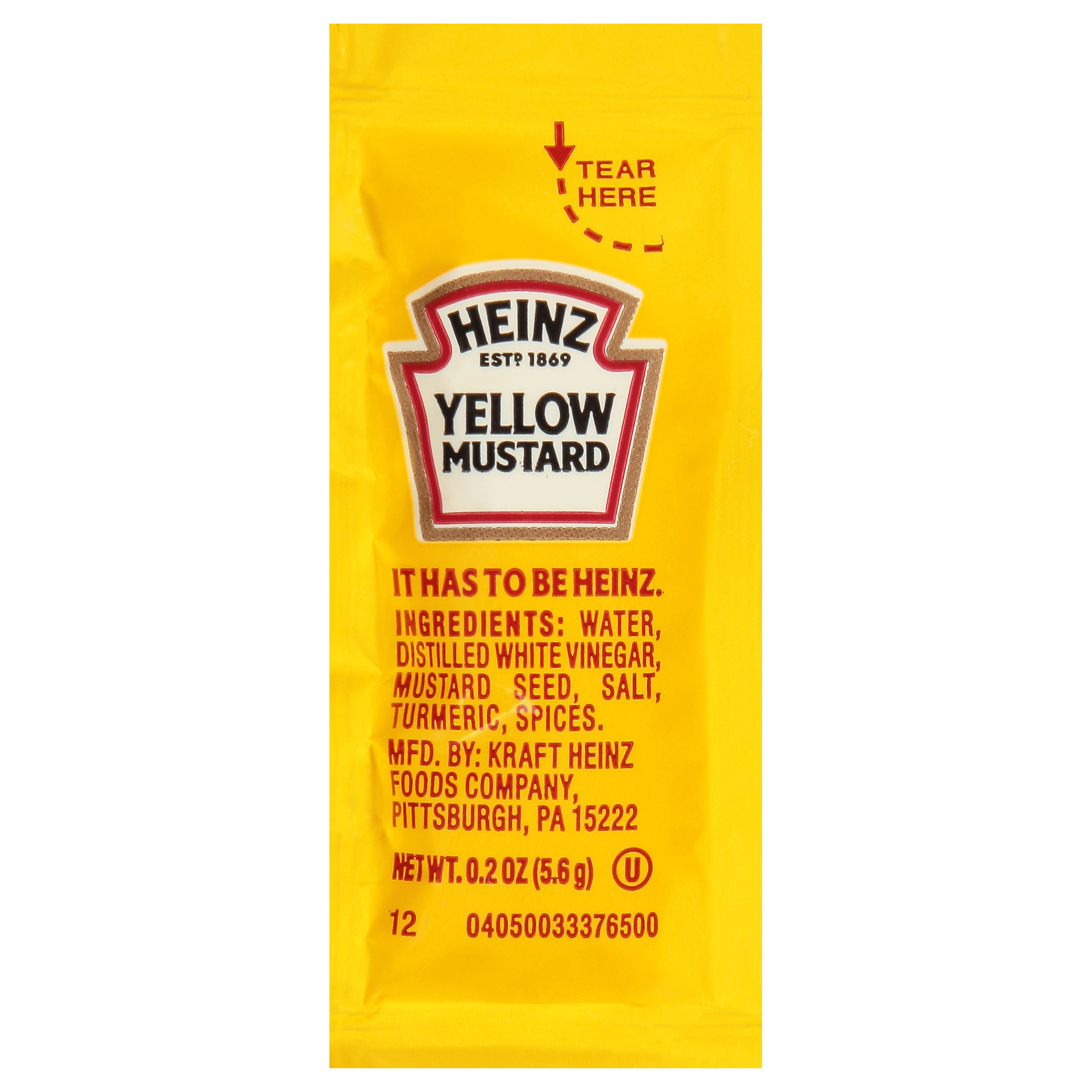 Single Serve Yellow Mustard