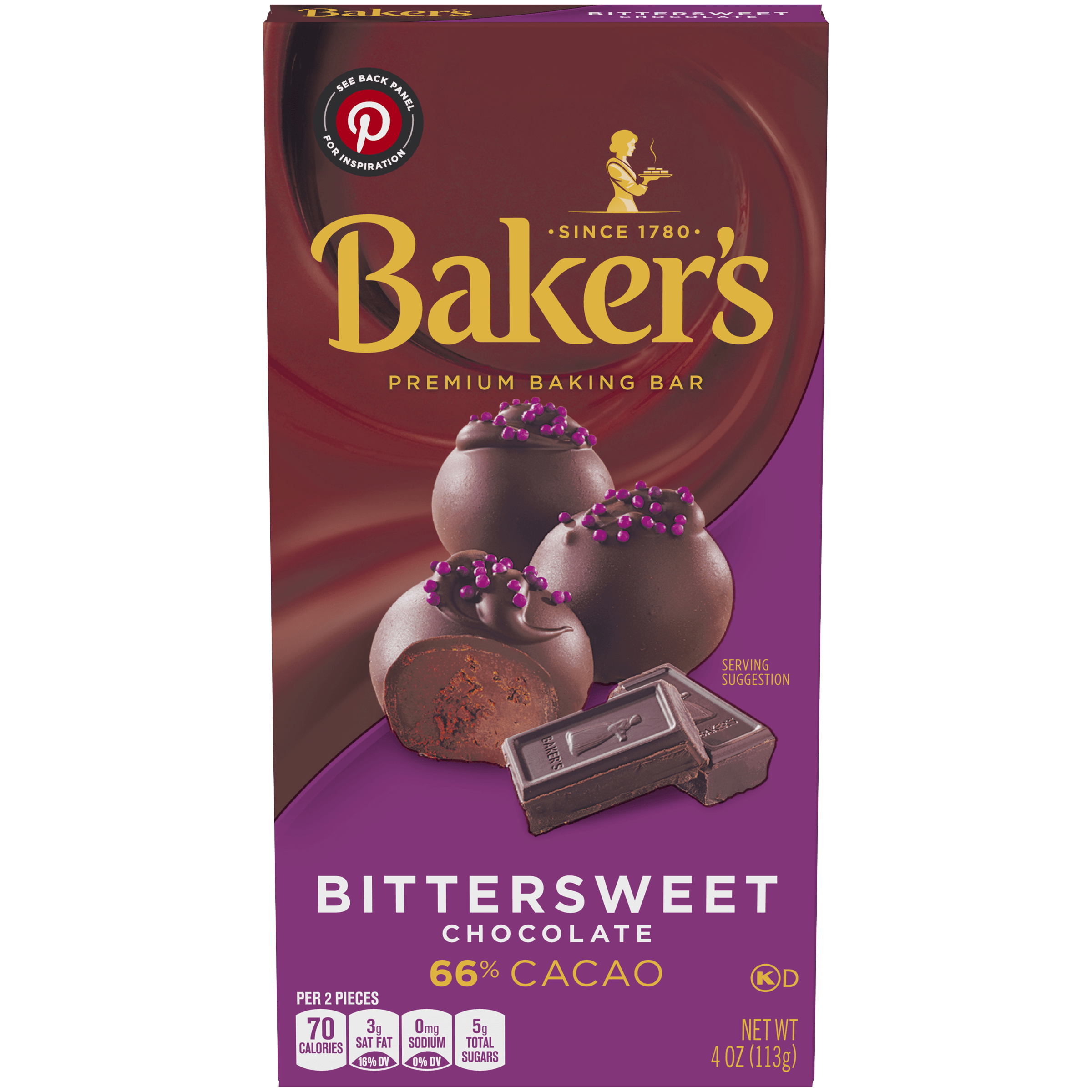 Bittersweet Chocolate Premium Baking Bar with 66% Cacao