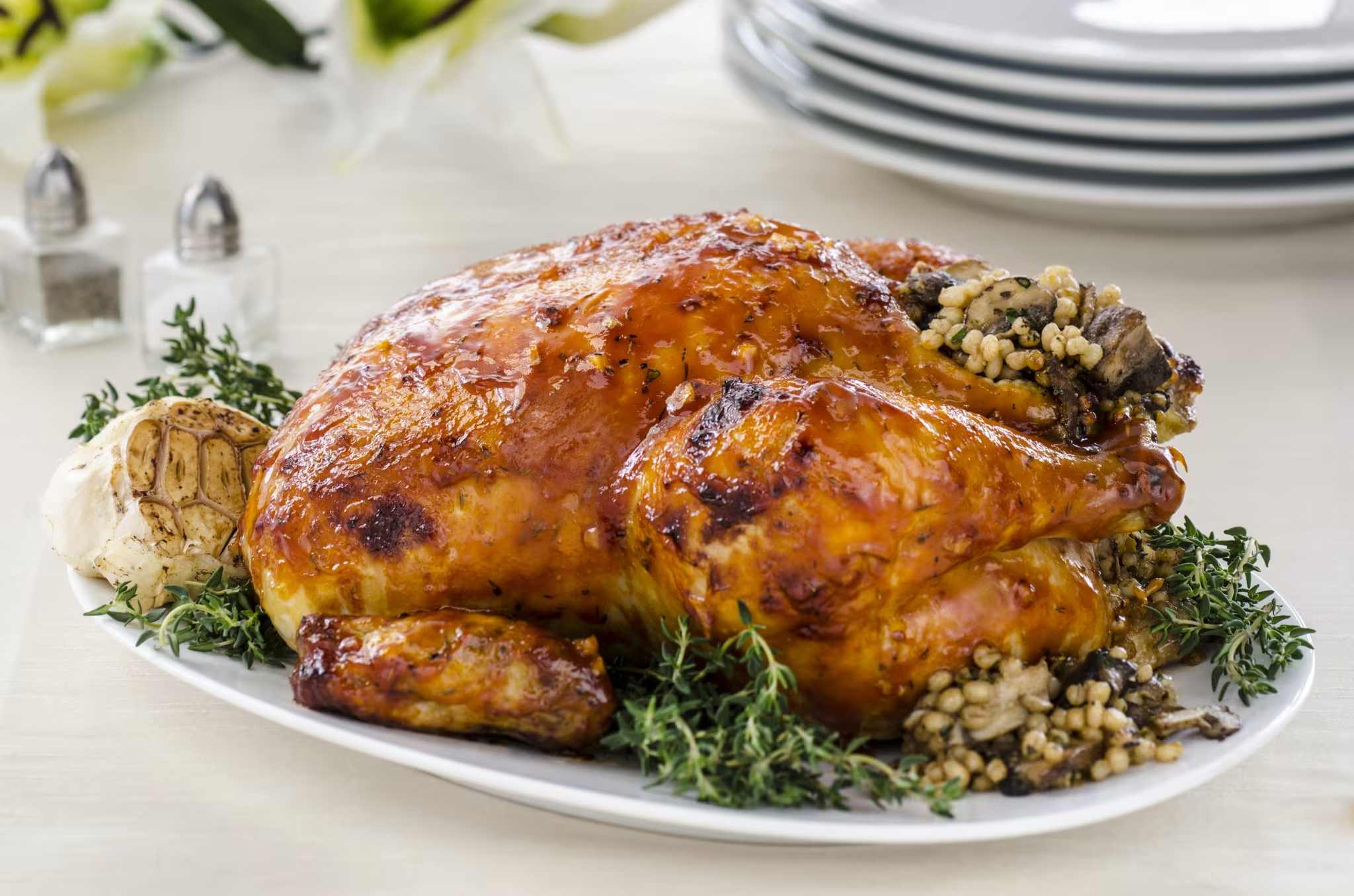 Roasted Chicken with Mushroom & Barley Stuffing