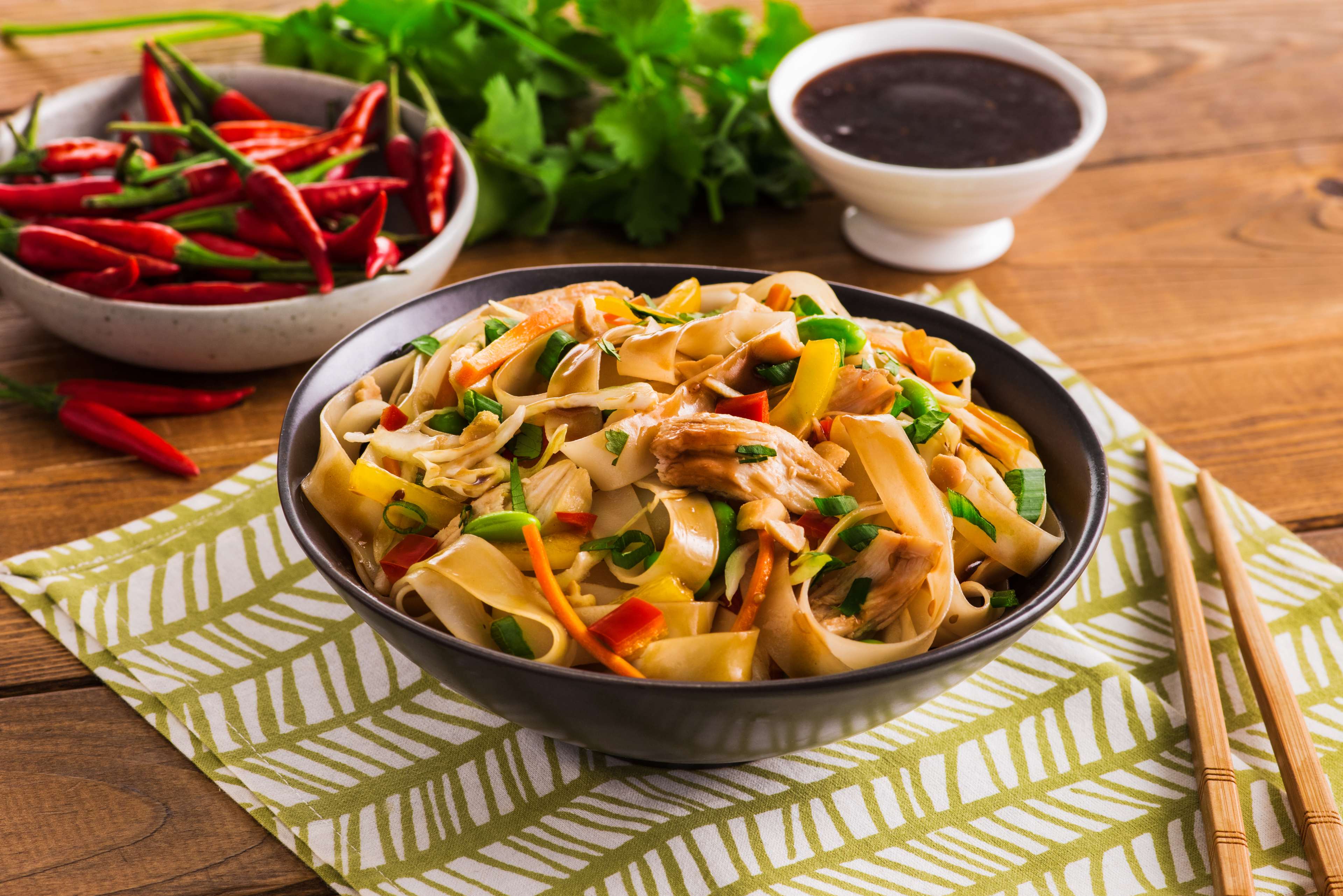 Asian Chicken Rice Noodle Salad