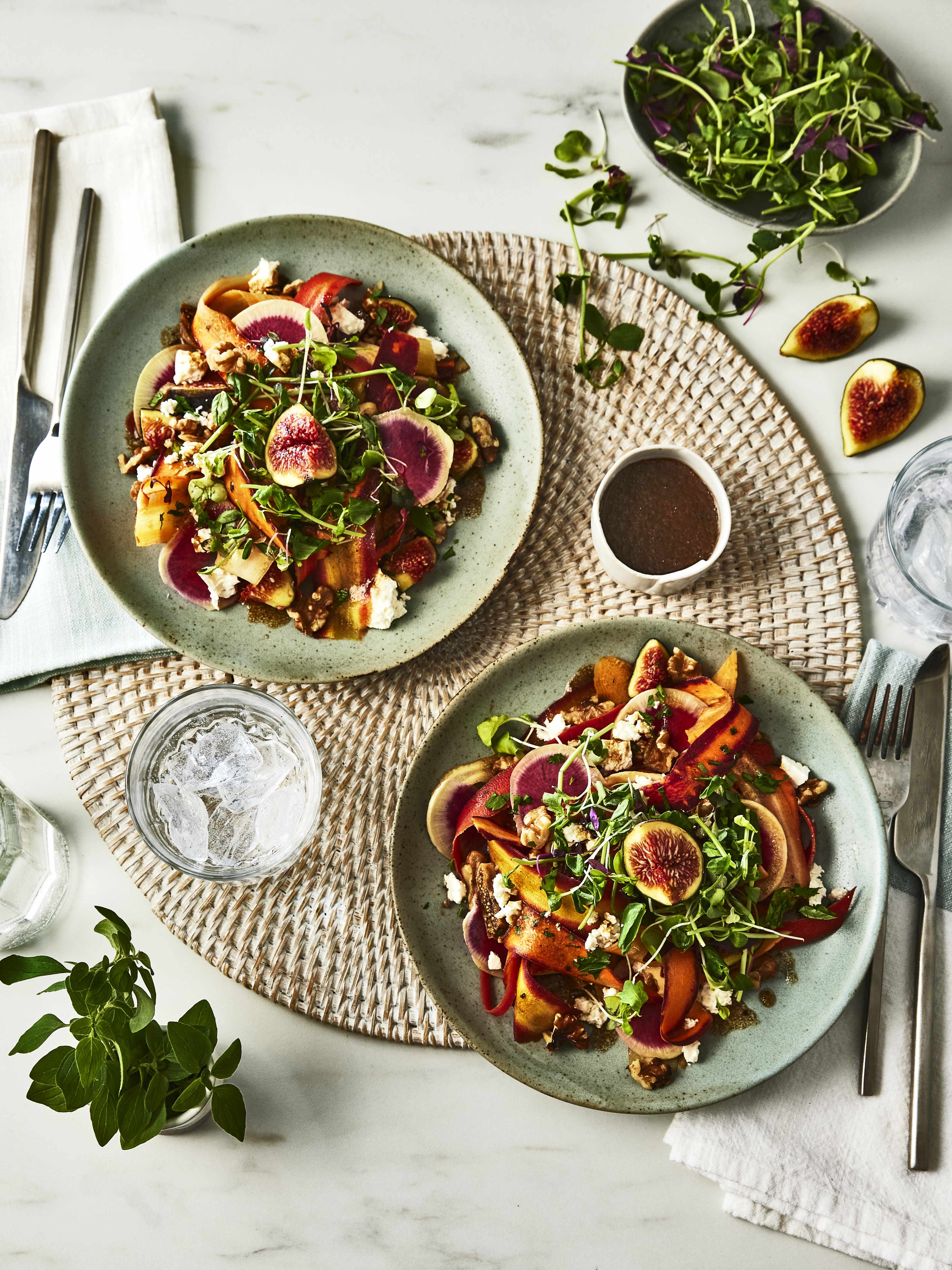 Salade de rubans de carottes à la figue et à la féta