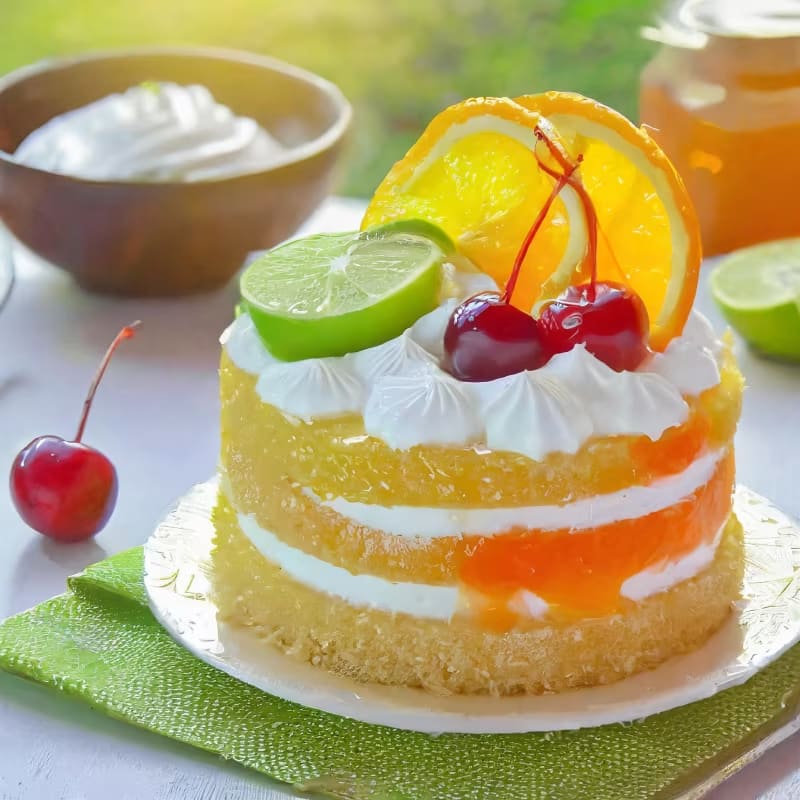 Rainbow KOOL-AID Sweet-Tart Cake