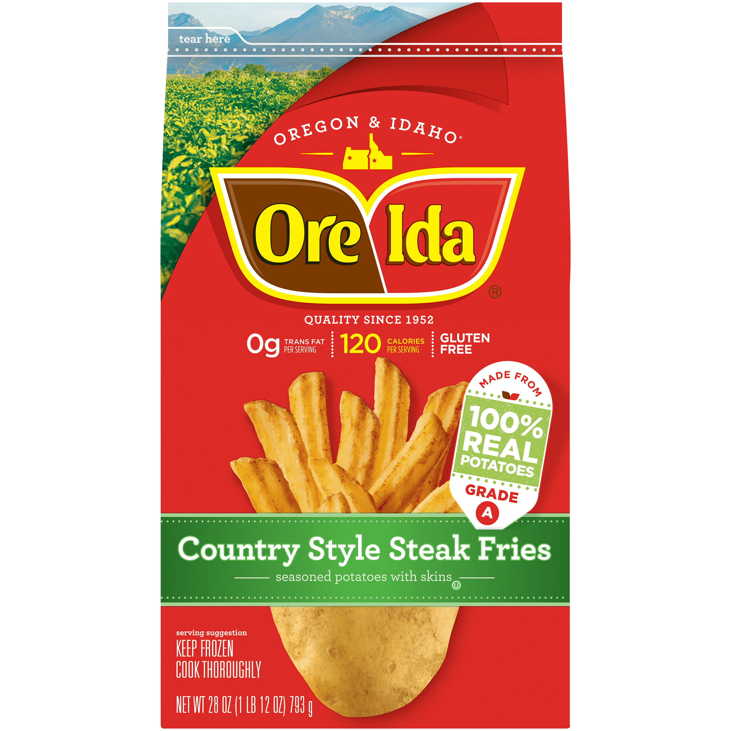 Country Style Steak Fries Seasoned Potatoes with Skins