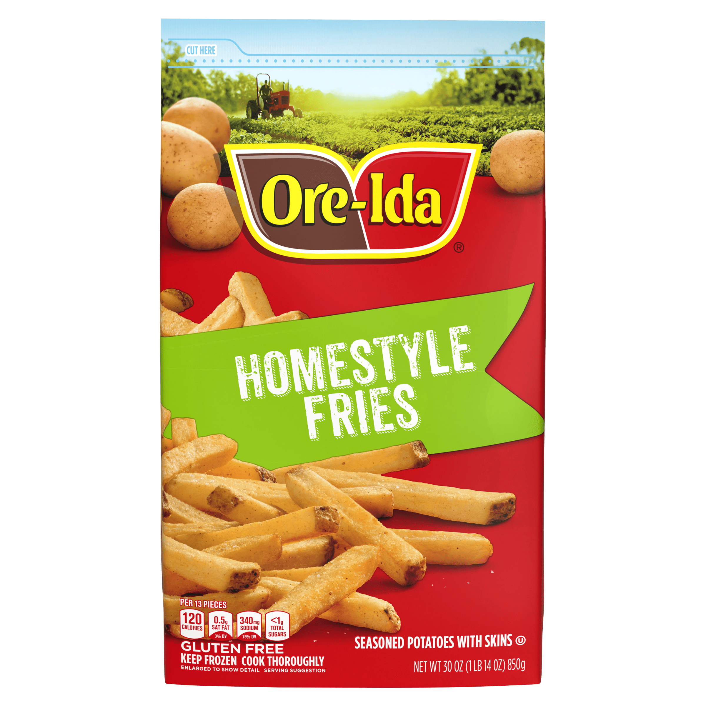 Country Style French Fries Seasoned Frozen Potatoes with Skins