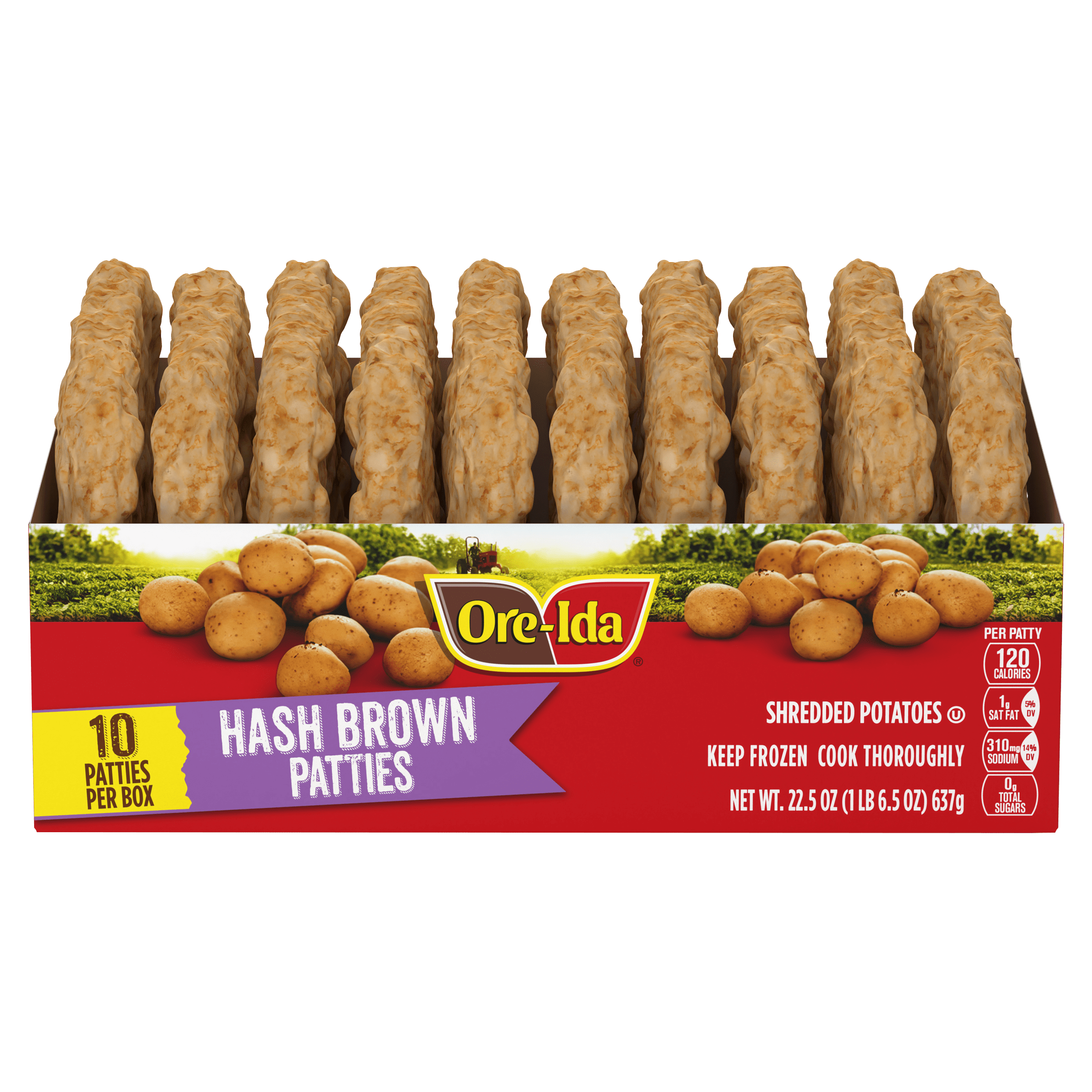 Golden Hash Brown Patties Shredded Frozen Potatoes