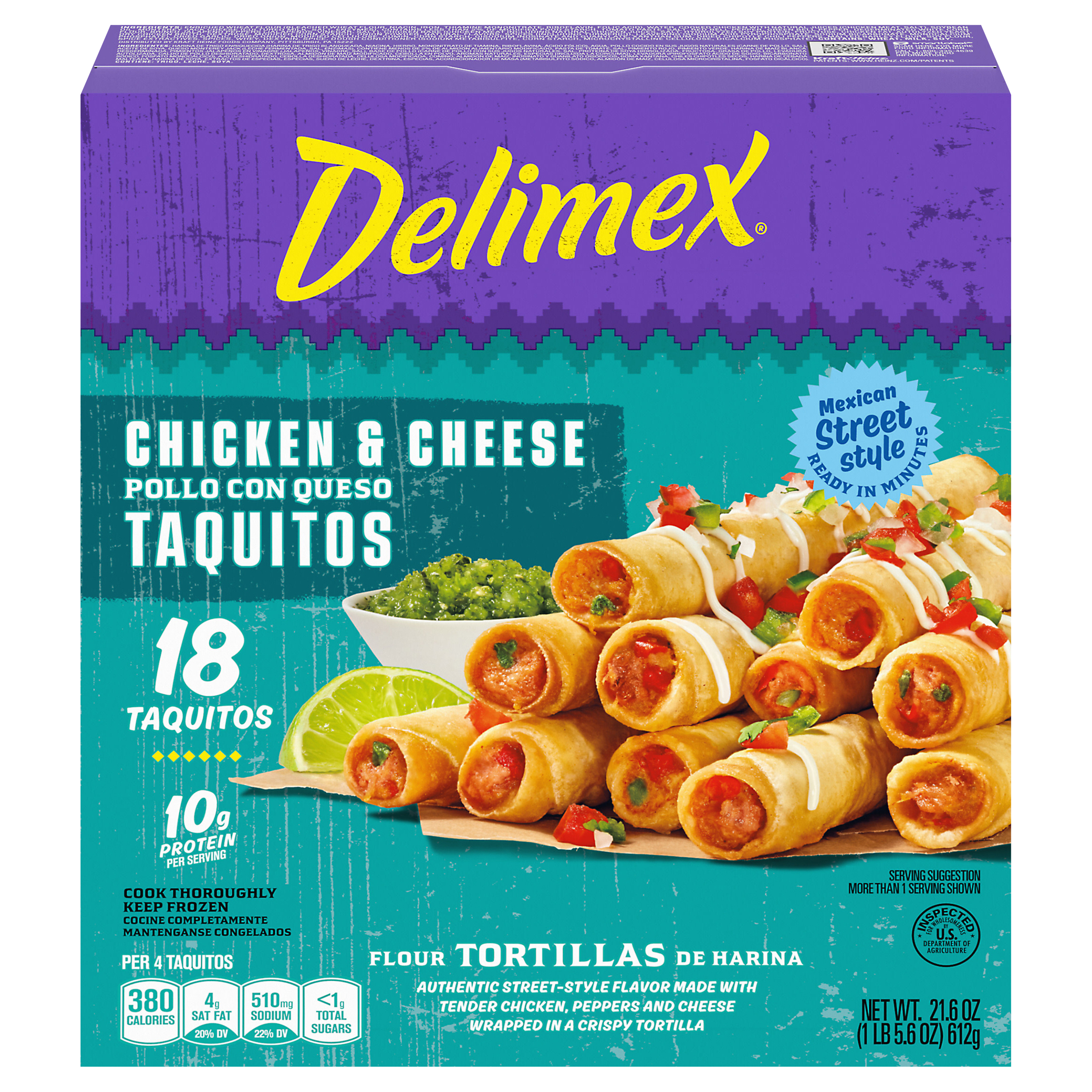 Chicken & Cheese Large Flour Taquitos Frozen Snacks