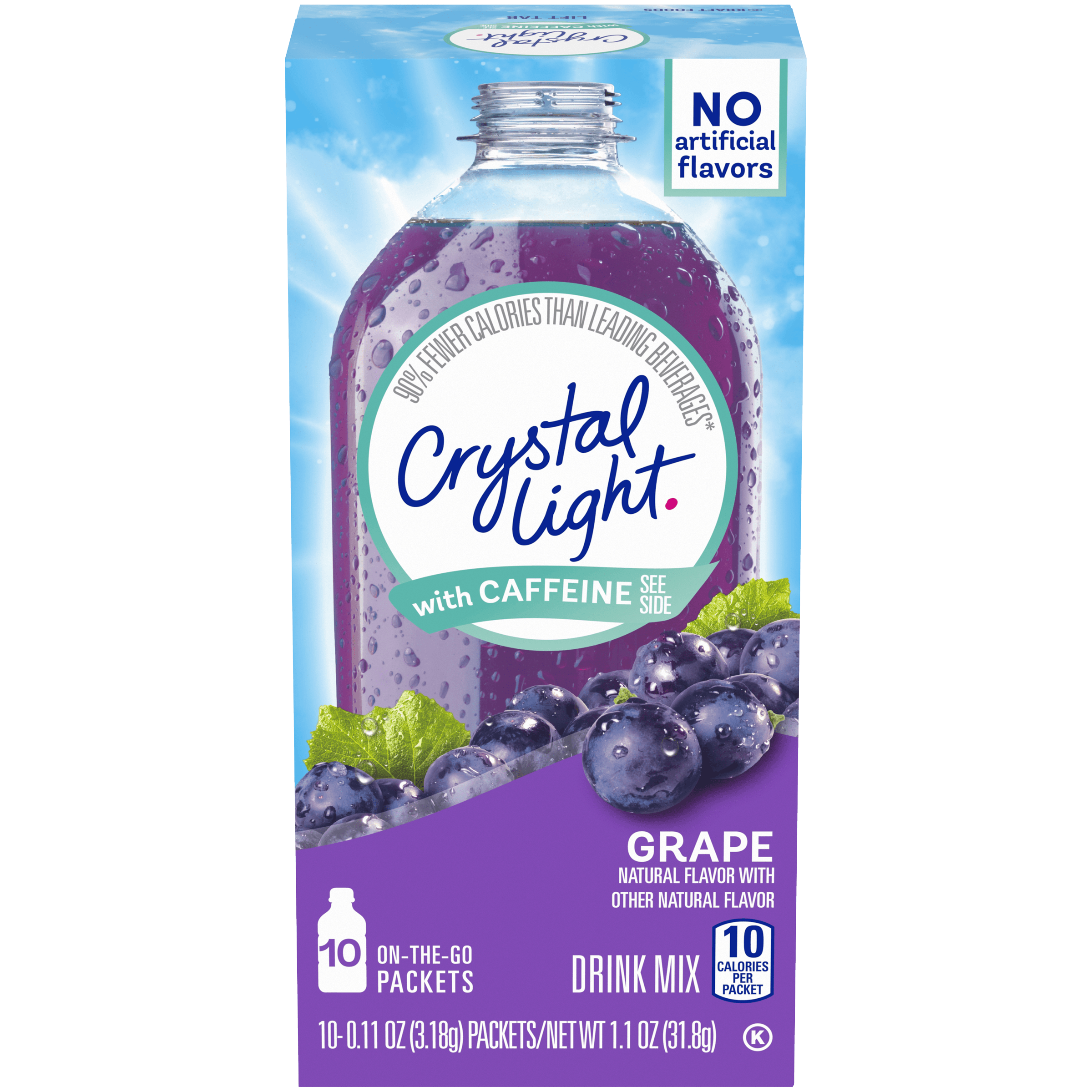 Grape Naturally Flavored Powdered Drink Mix with Caffeine