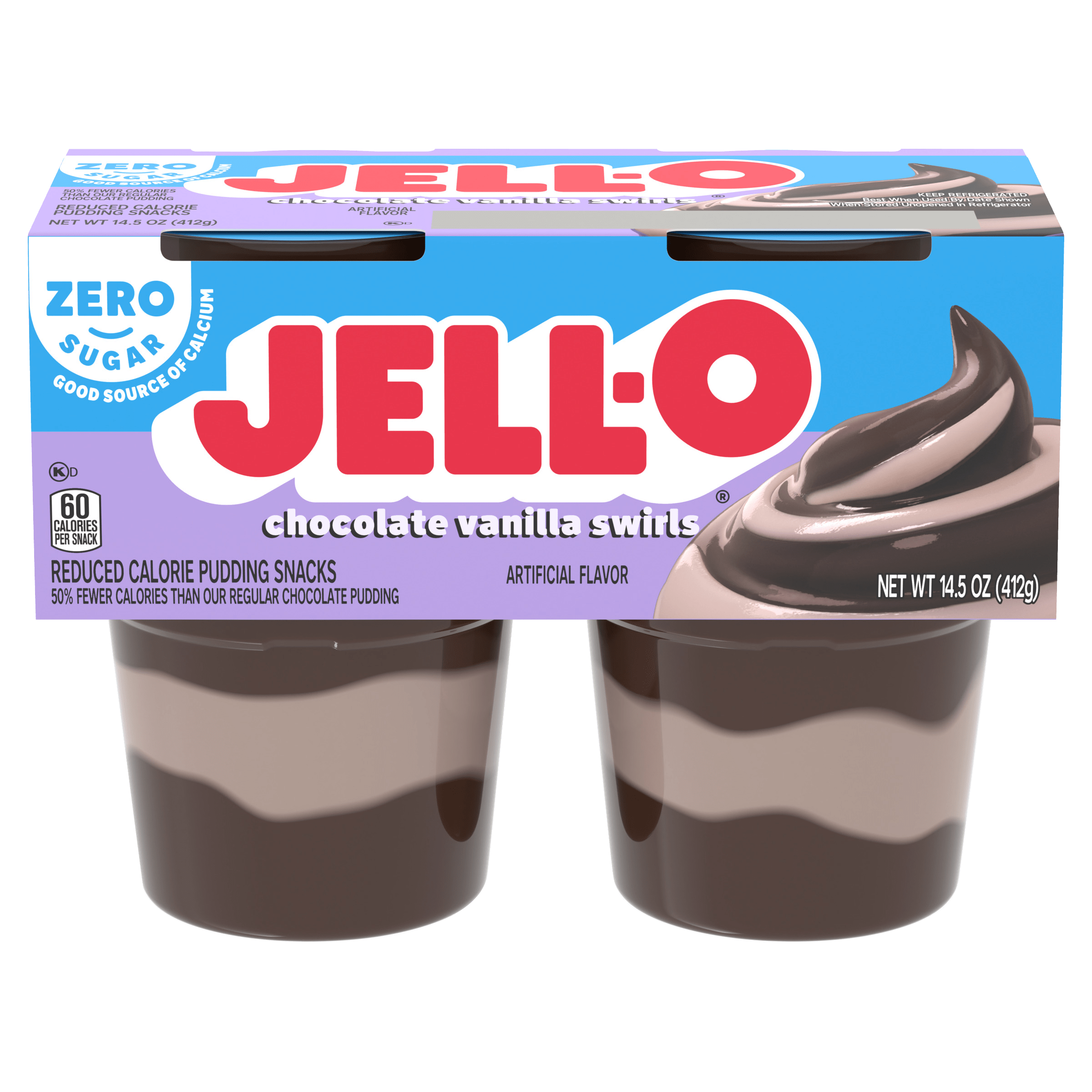 Zero Sugar Chocolate Vanilla Swirls Pudding Snack Cups