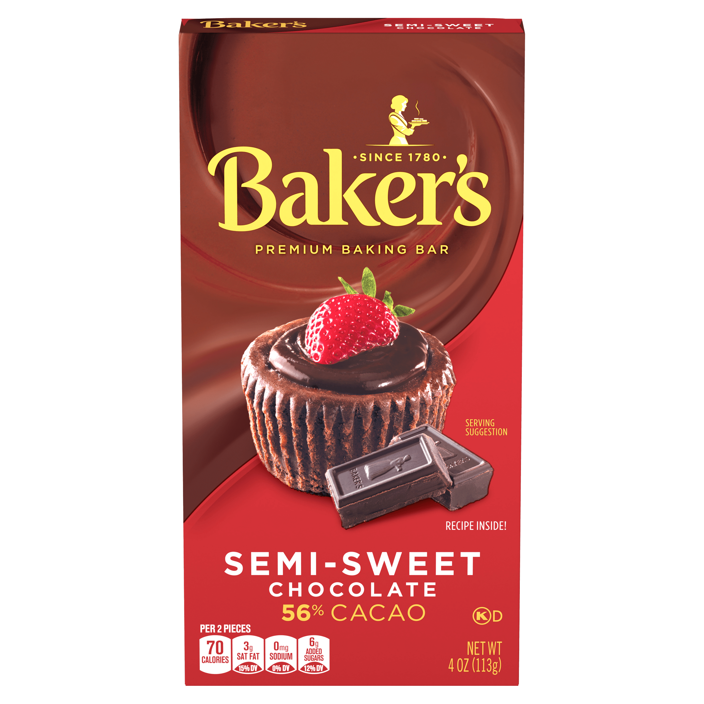 Semi-Sweet Chocolate Premium Baking Bar with 56% Cacao