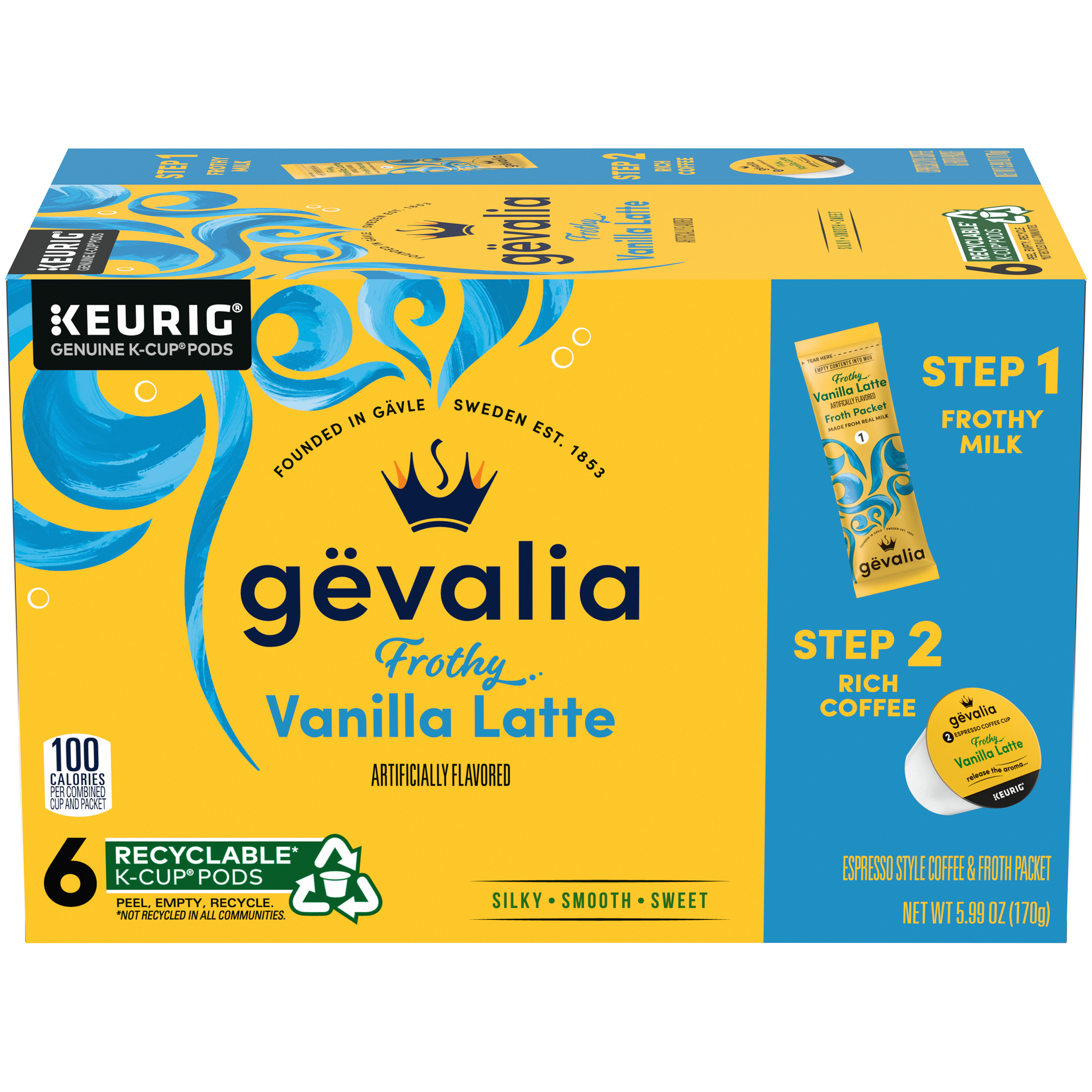 2-Step Vanilla Latte Espresso K-Cup® Coffee Pods & Froth Packets Kit