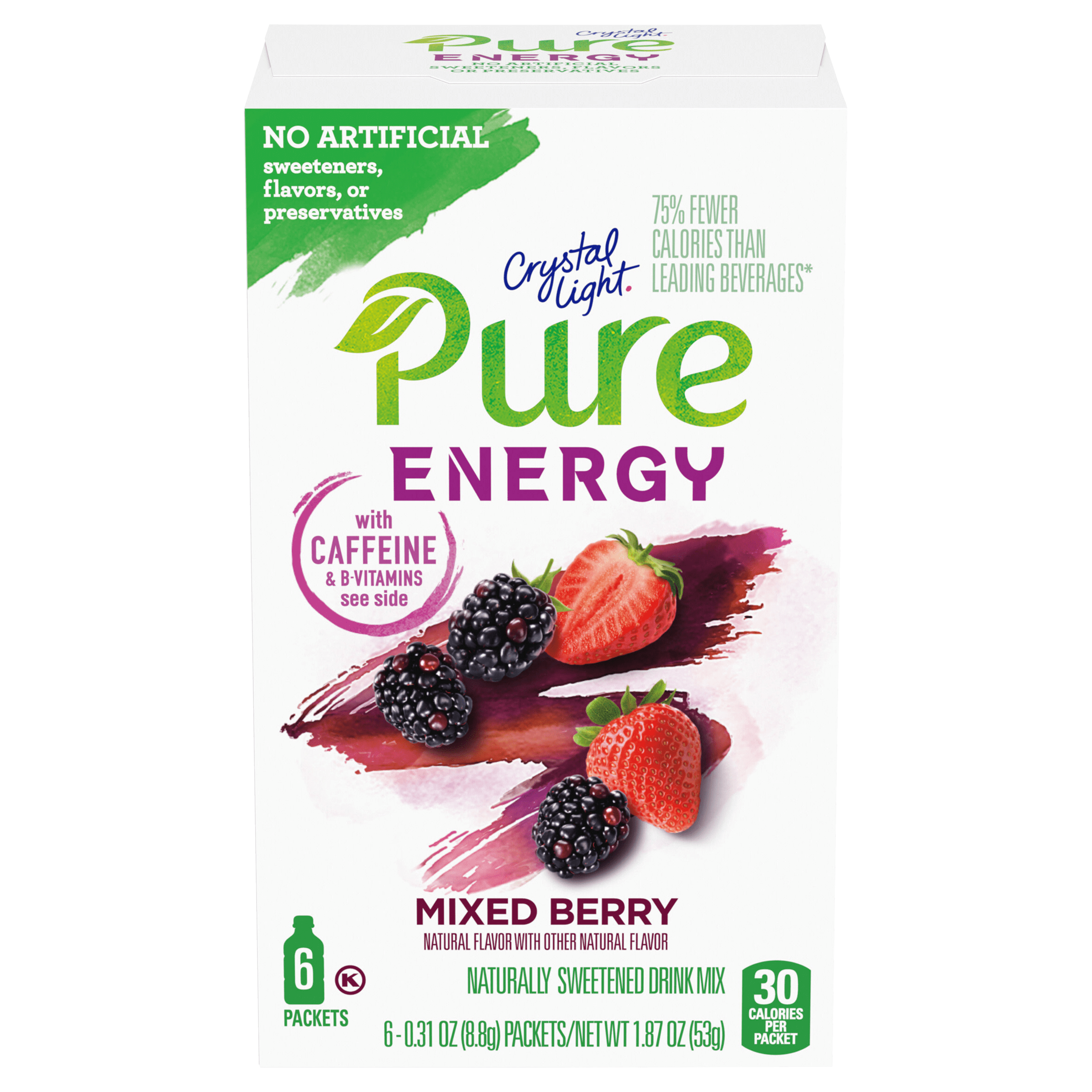 Mixed Berry Naturally Flavored Powdered Drink Mix with Caffeine