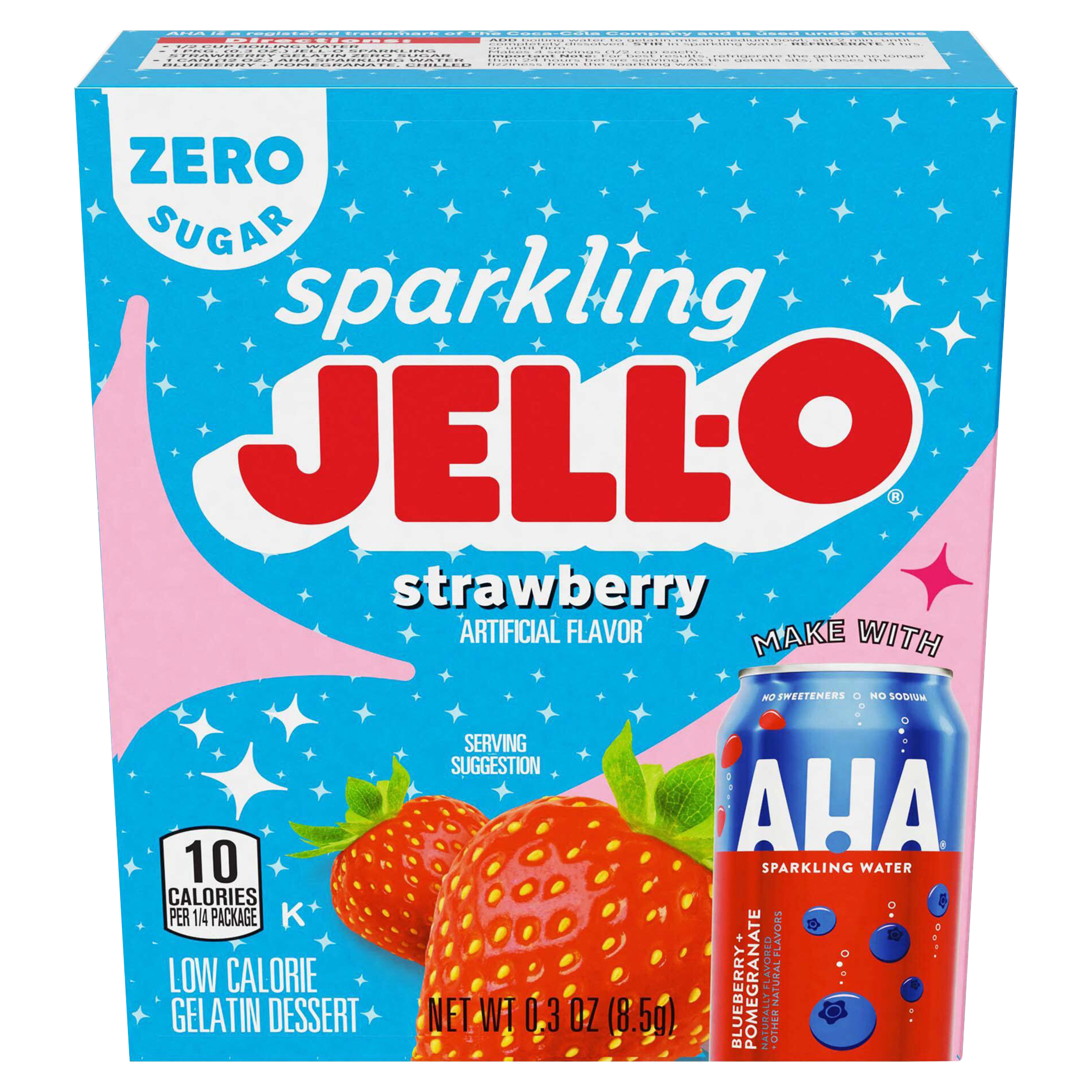 Sparkling Strawberry Gelatin Dessert