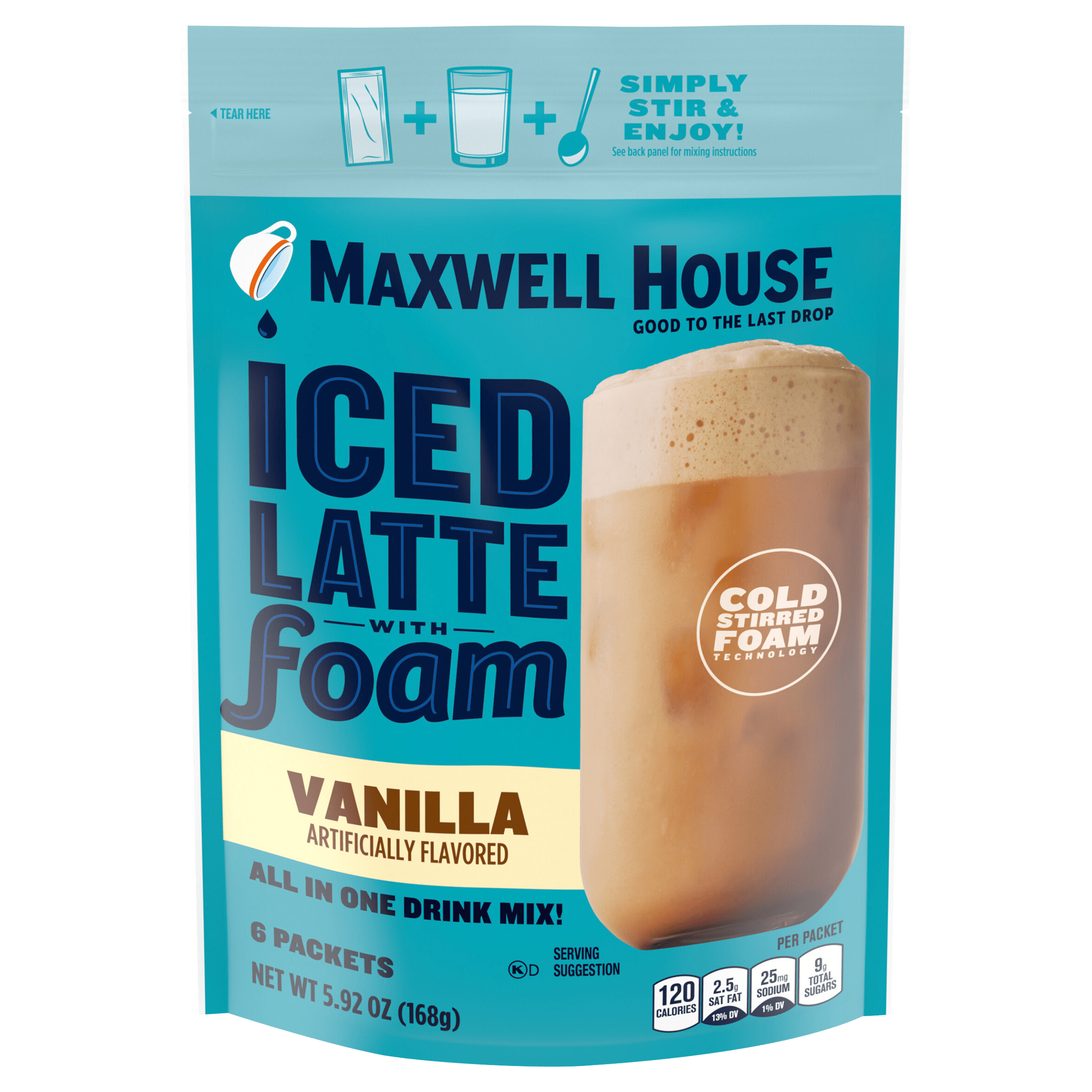 Vanilla Latte Single Serve Instant Coffee Beverage Mix