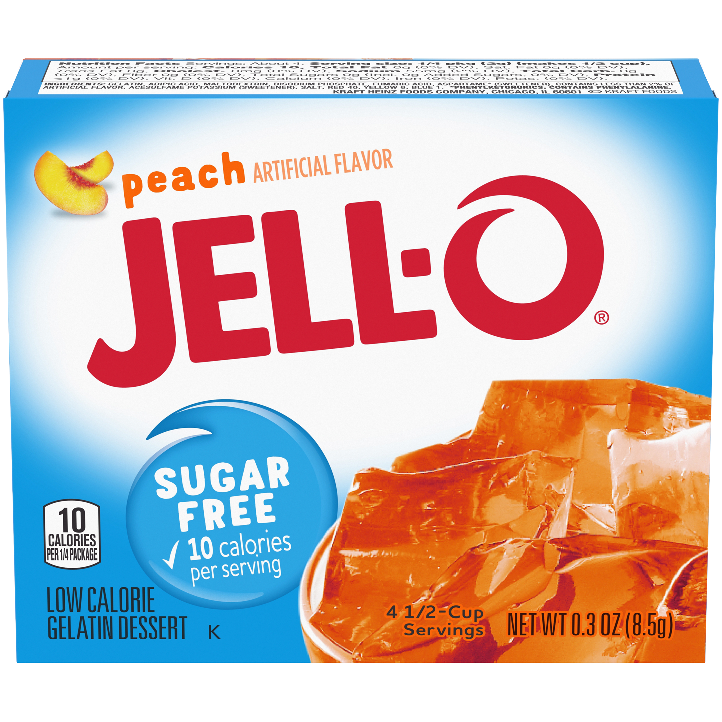 Peach Sugar Free Gelatin Dessert Mix