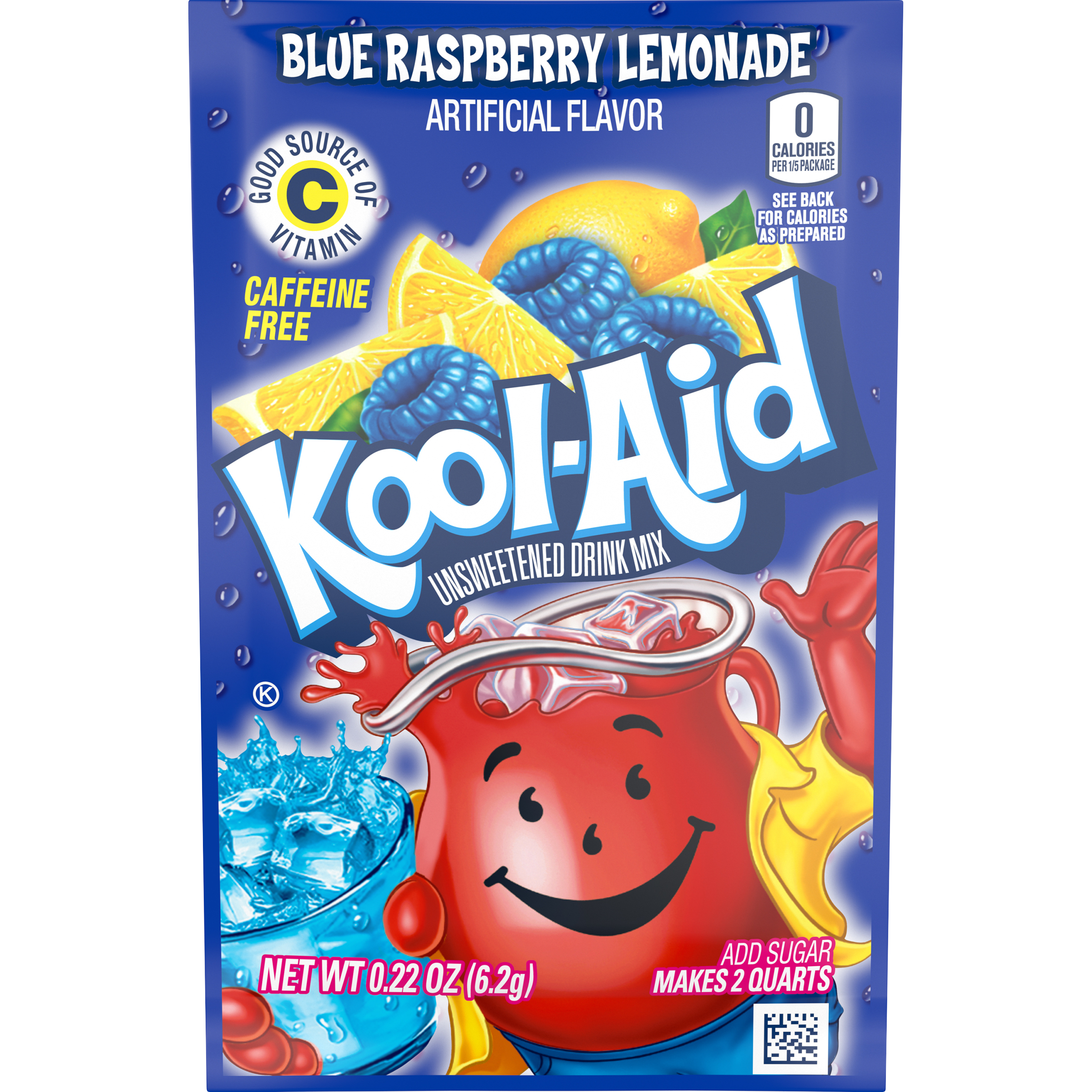 Unsweetened Blue Raspberry Lemonade Powdered Soft Drink Mix