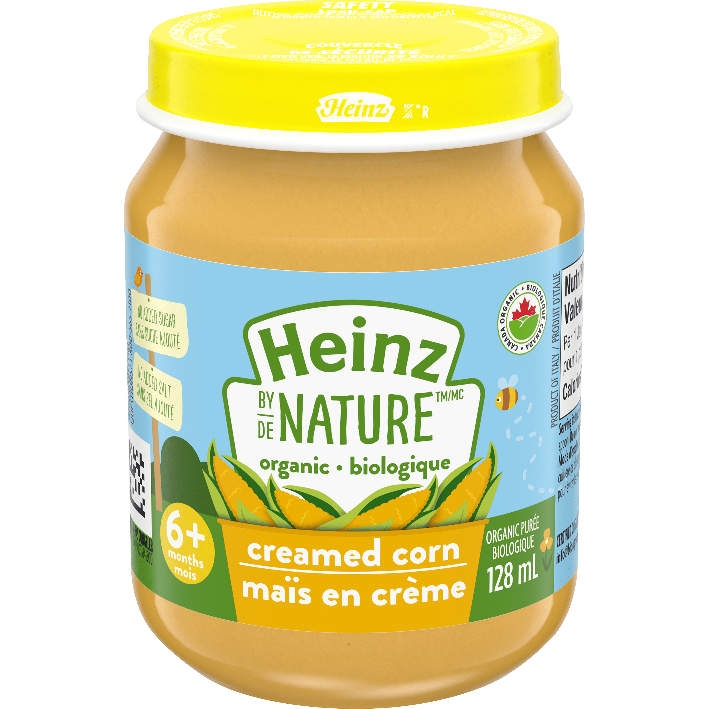 Aliments biologiques pour bébés – Maïs en crème en purée