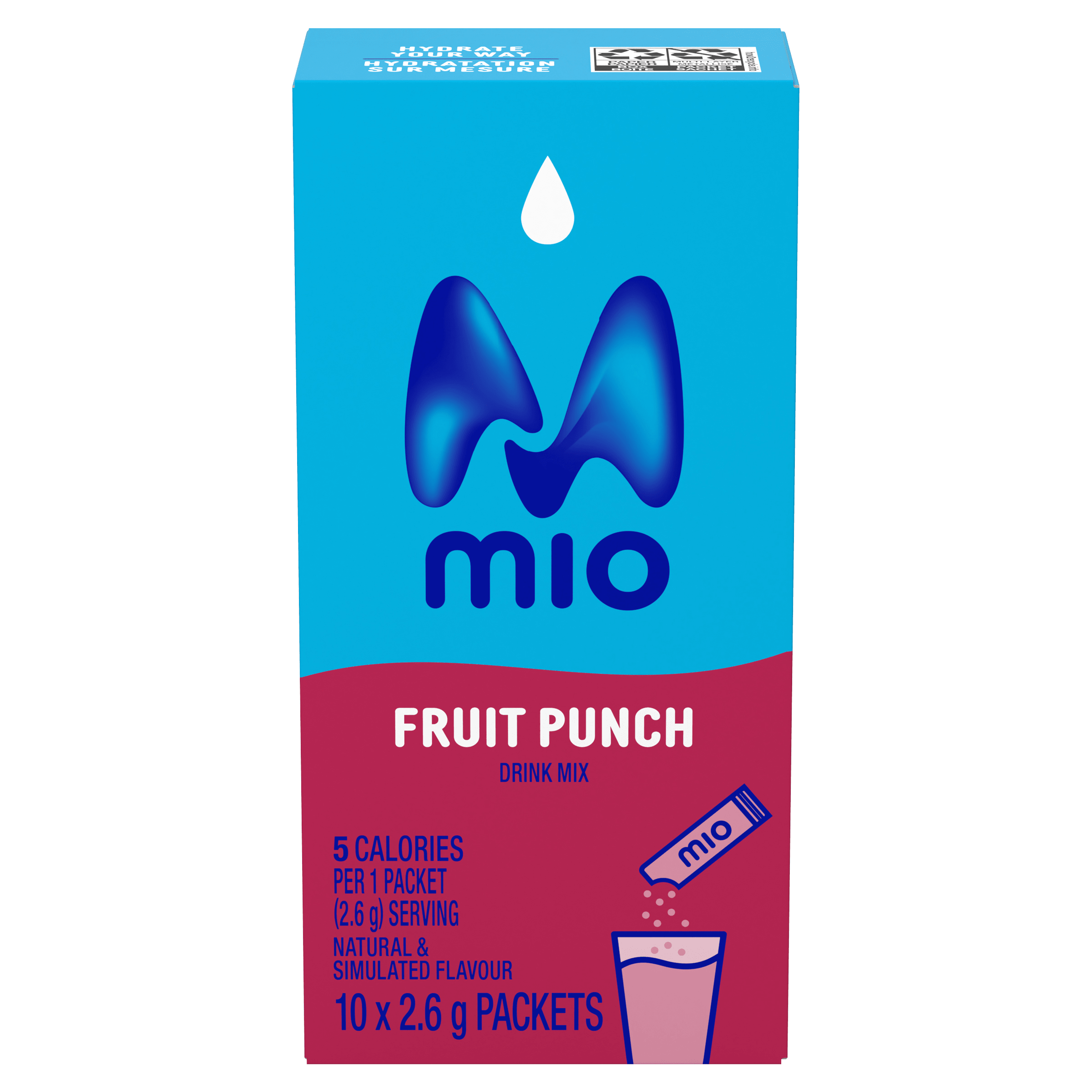 Mélange pour boisson en poudre punch aux fruits, sachets de 2,6 g, boîte de 10 ct