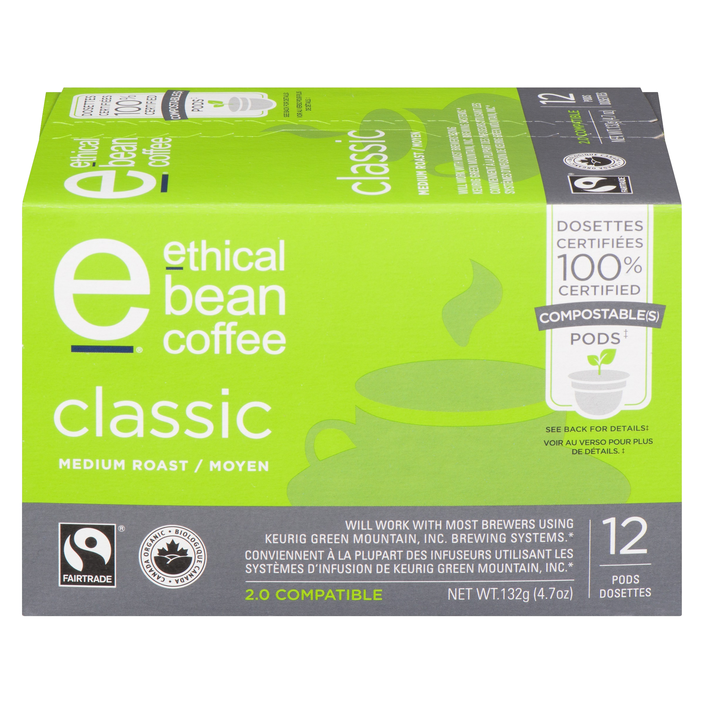 Dosettes de café classique torréfaction moyenne compostables à 100 %