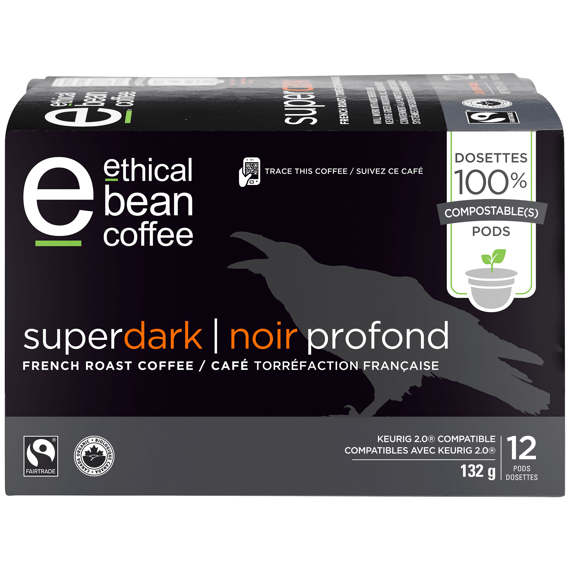 Superdark Single Serve 100% Compostable Coffee Pods - Dark Roast