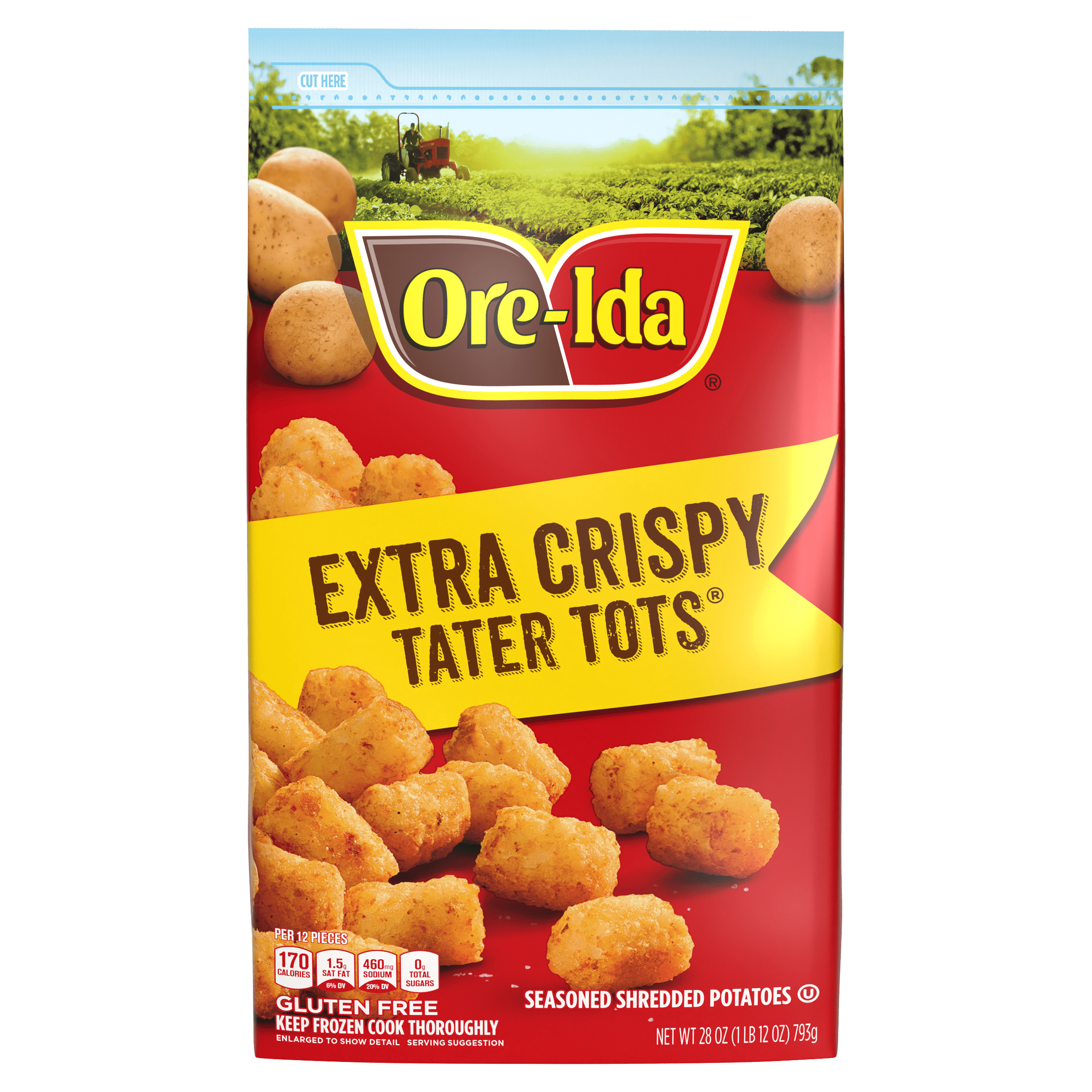 Extra Crispy Tater Tots Seasoned Shredded Frozen Potatoes