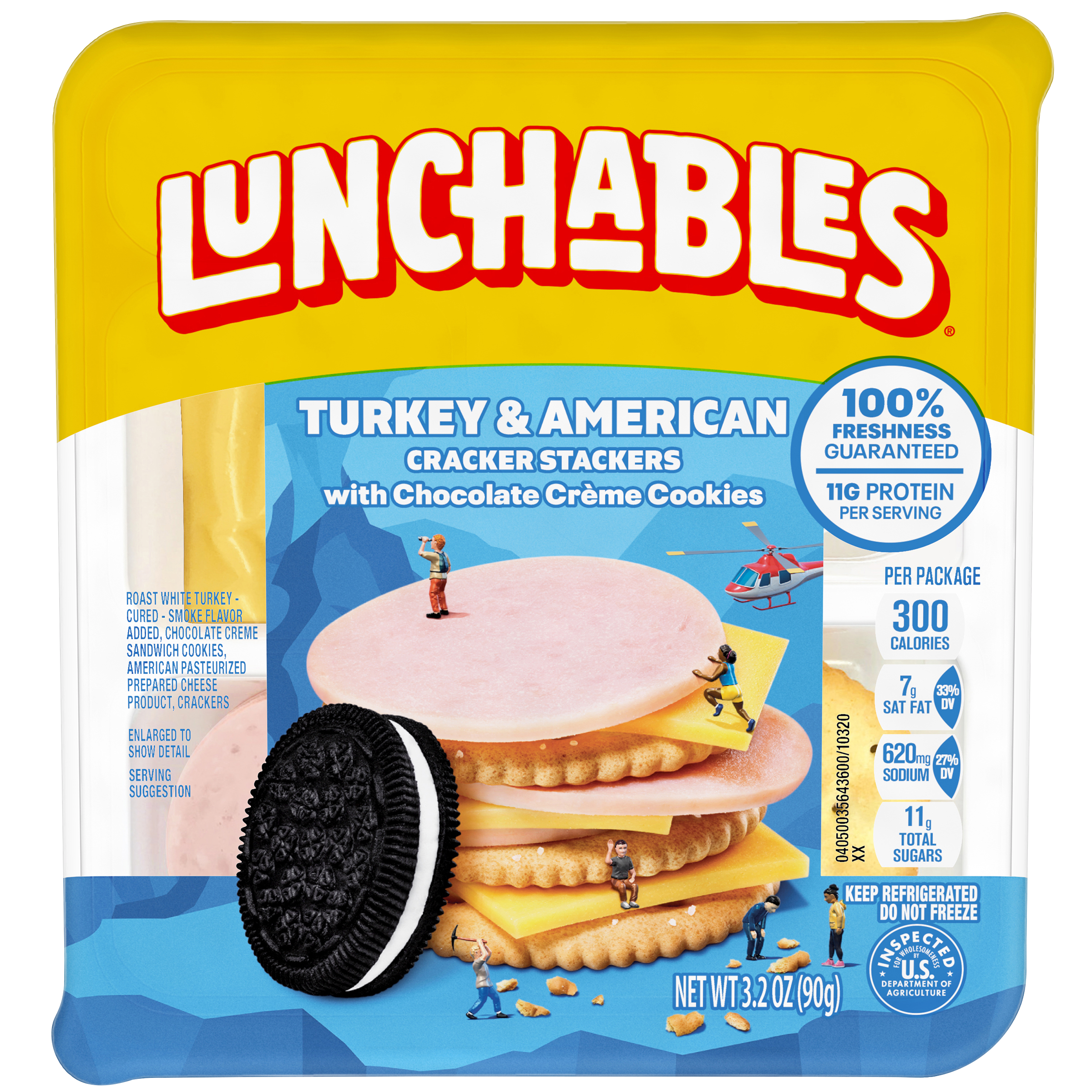 Turkey & American Cheese Cracker Snack Kit with Chocolate Sandwich Cookies