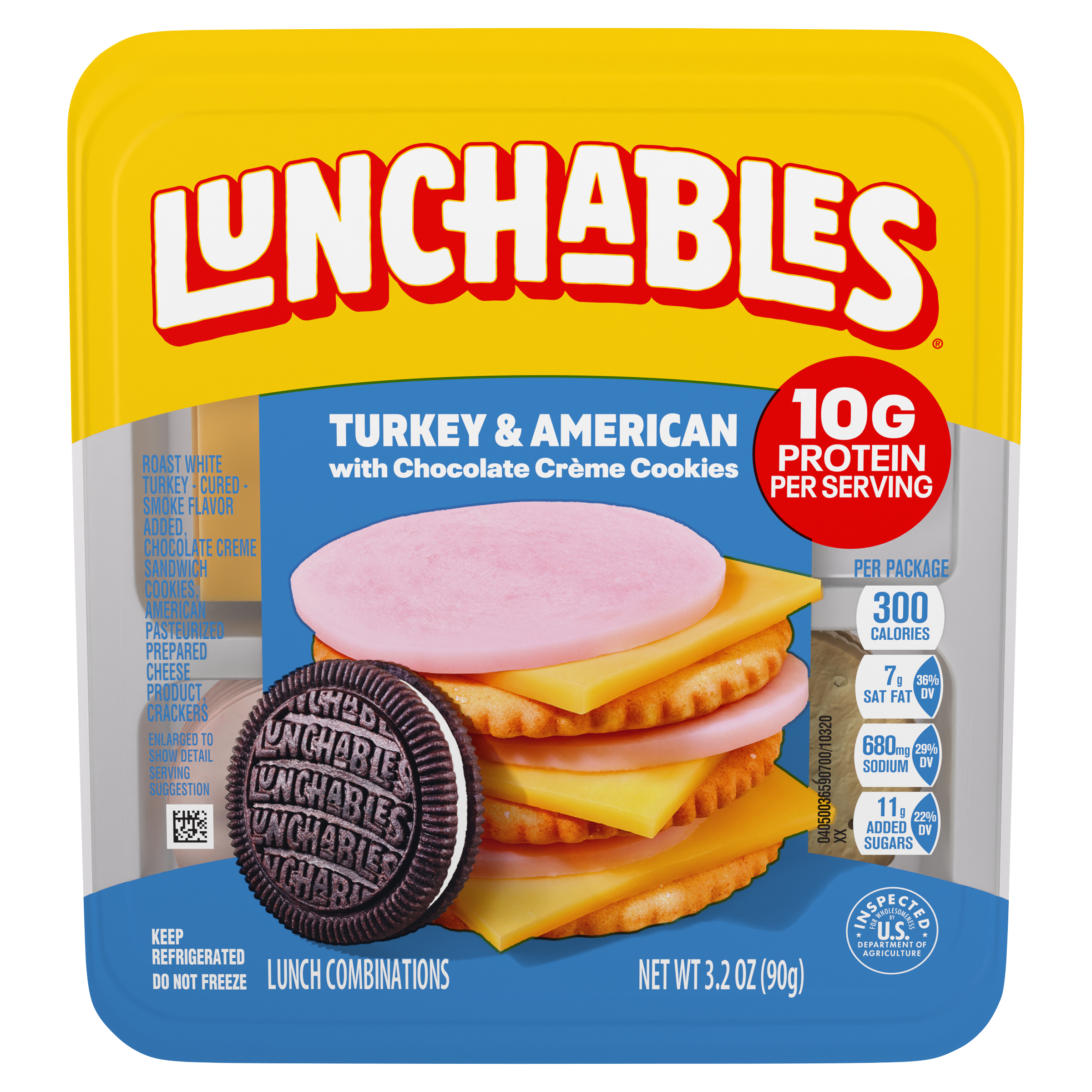 Turkey & American Cracker Stackers with Chocolate Creme Cookies Snack Kit