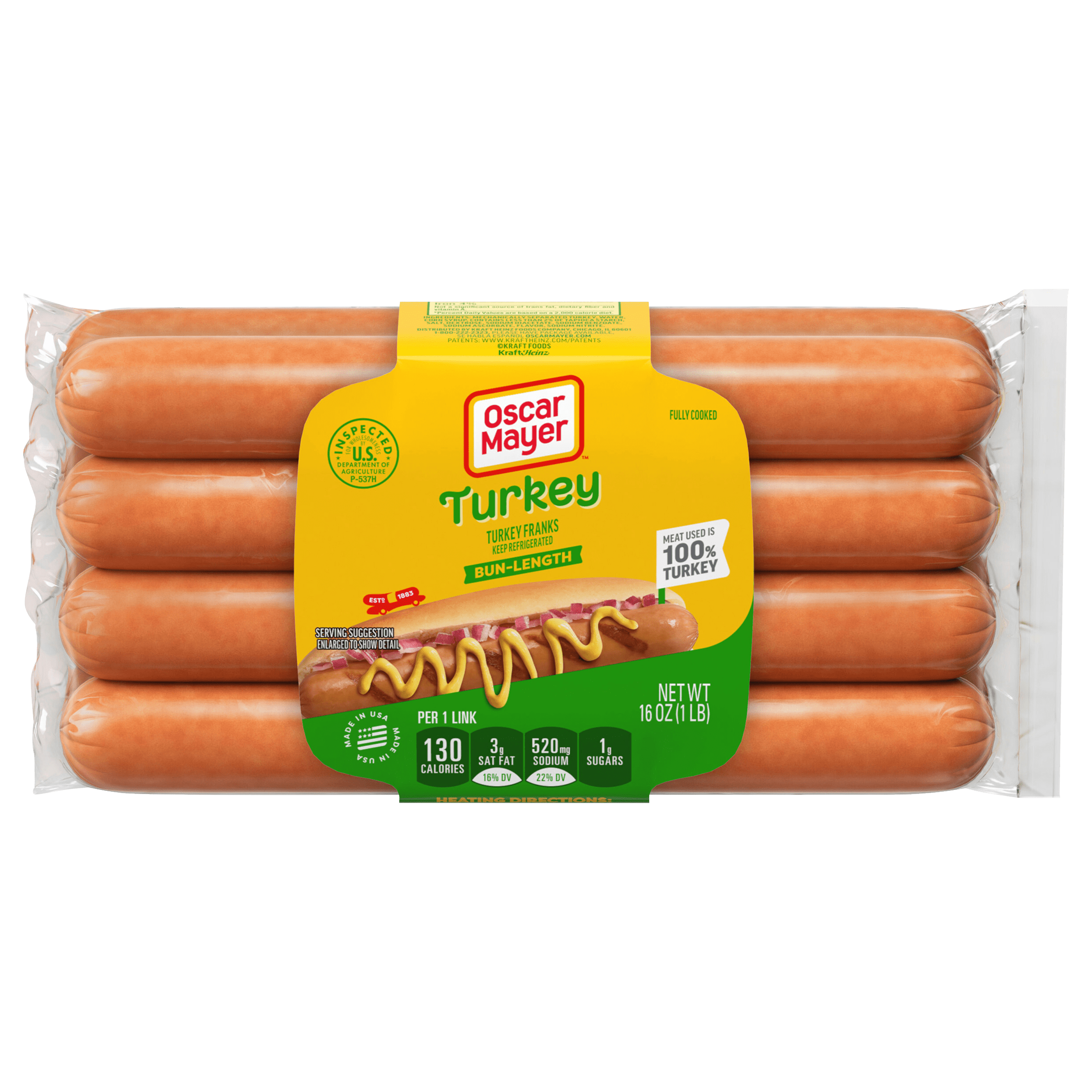 Bun-Length Turkey Uncured Franks Hot Dogs