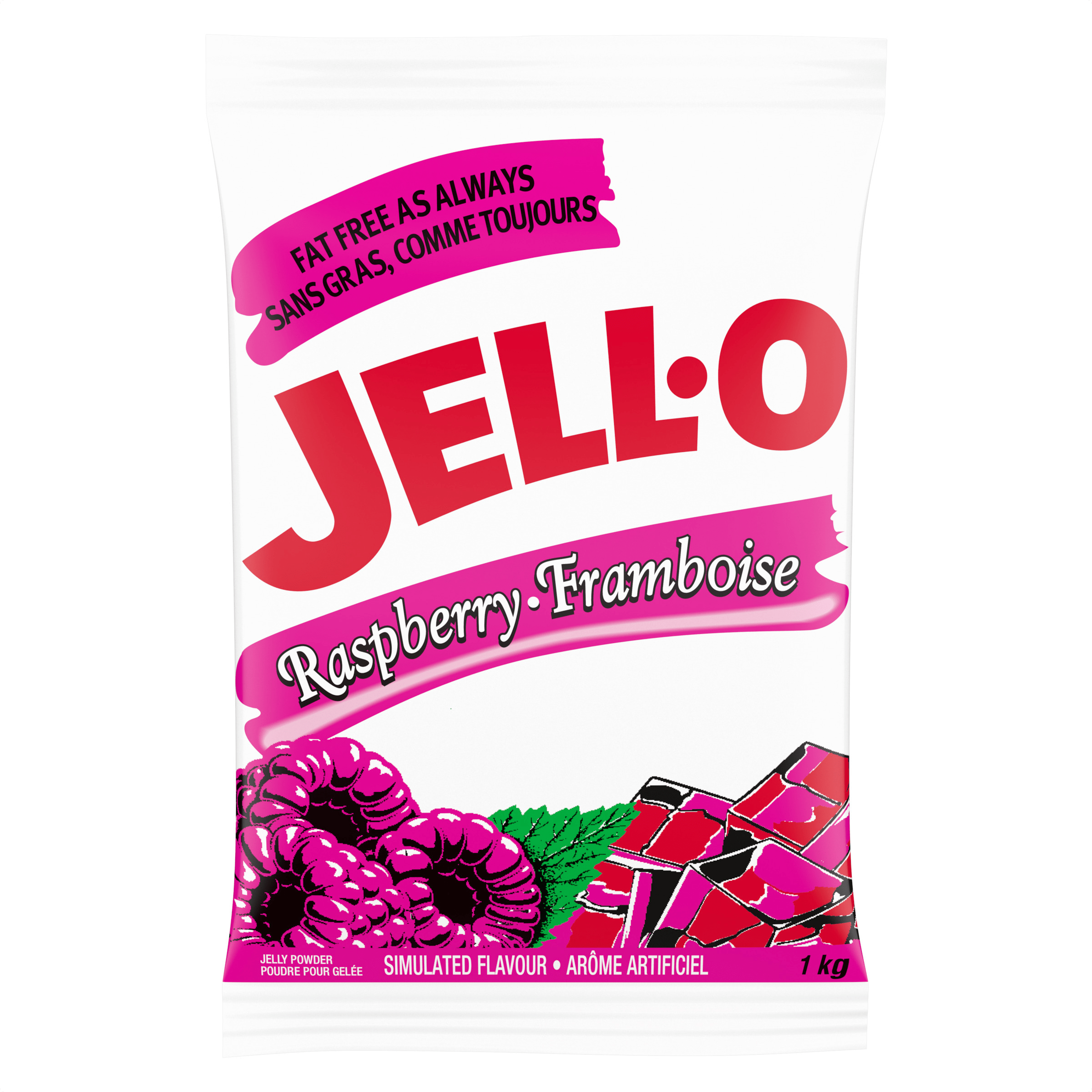 Poudre pour gelée à la framboise Jell-O (2 x 1 KG)