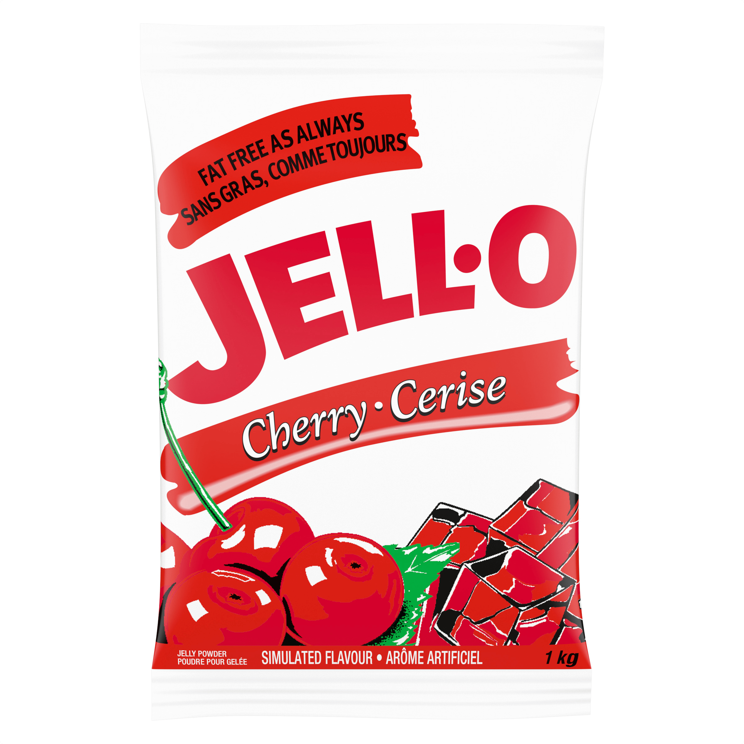 Poudre pour gelée à la cerise  Jell-O (2 x 1 KG)