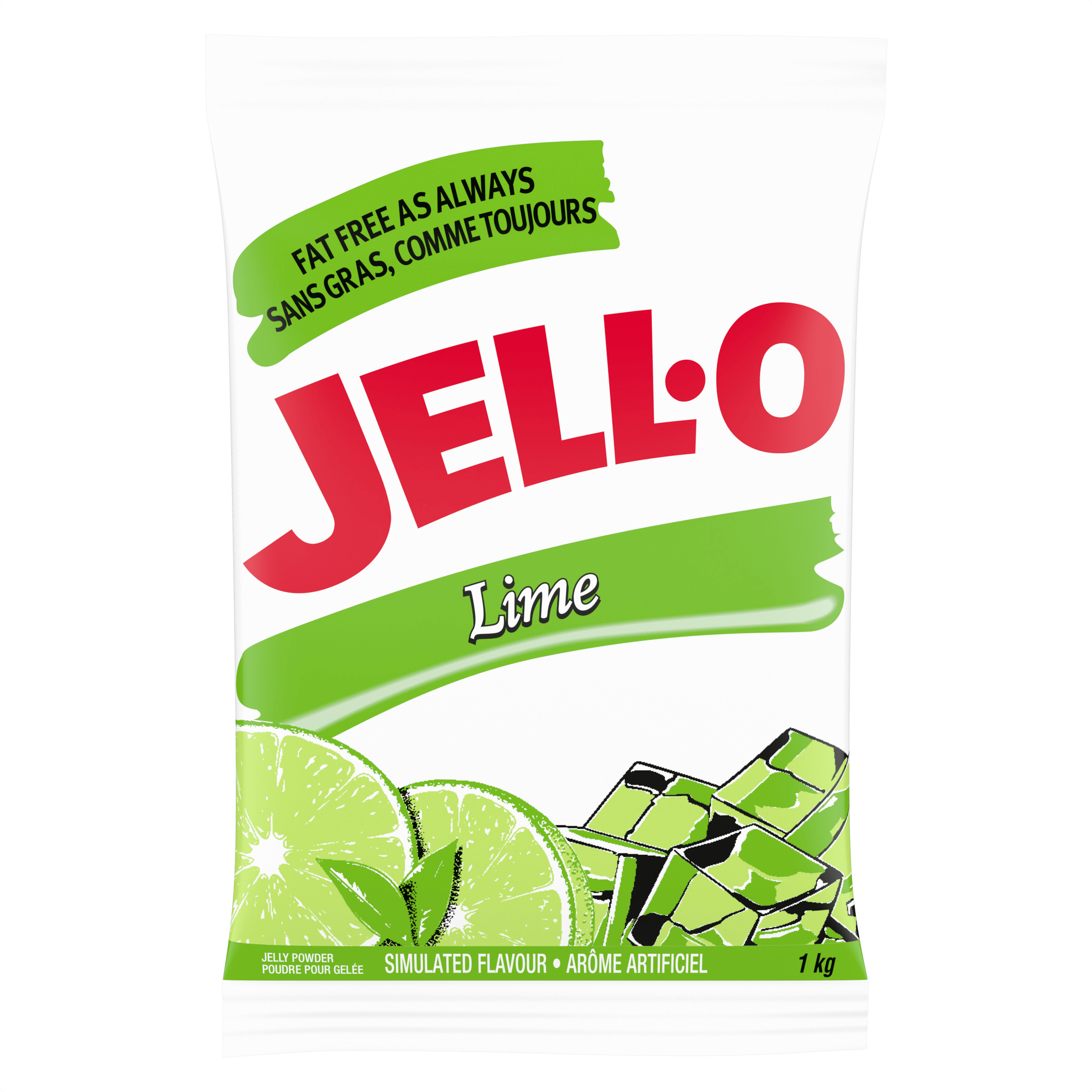 Poudre pour gelée au citron vert Jell-O (2 x 1 KG)