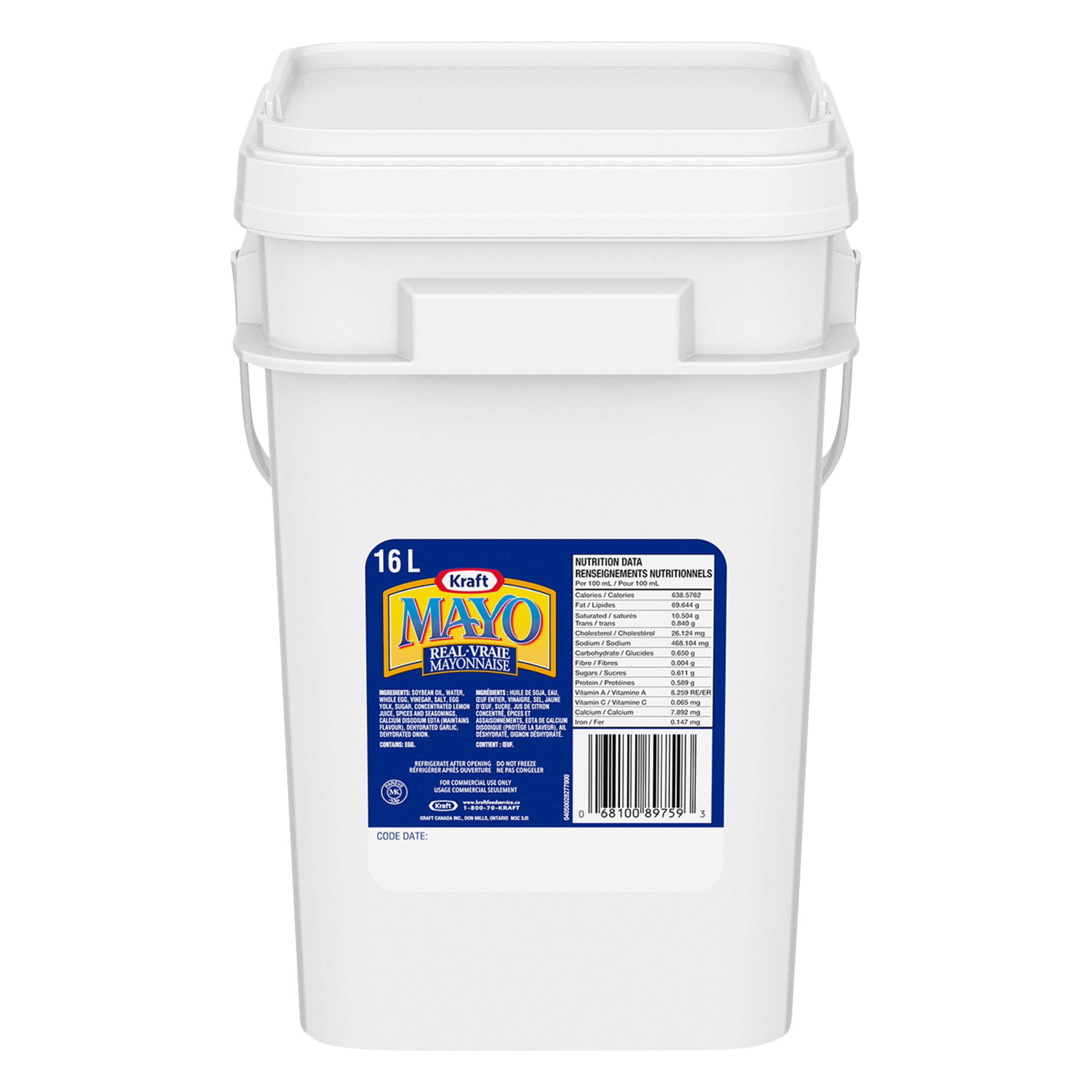Mayonnaise Kraft (1 x seau de 16 L)