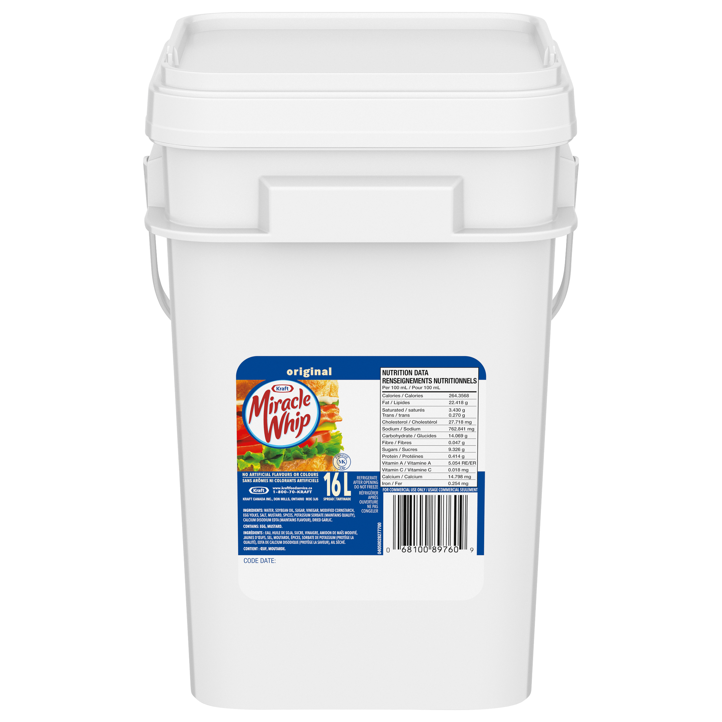 Miracle Whip Kraft (1 x seau de 16 L)