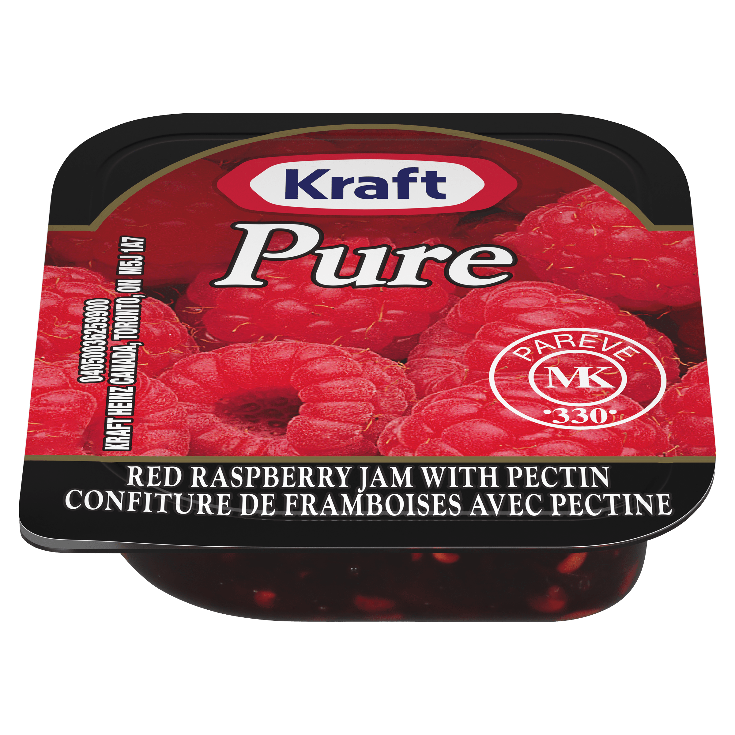 Kraft PURE Raspberry Jam with Pectin (140 x 10 mL Cups)