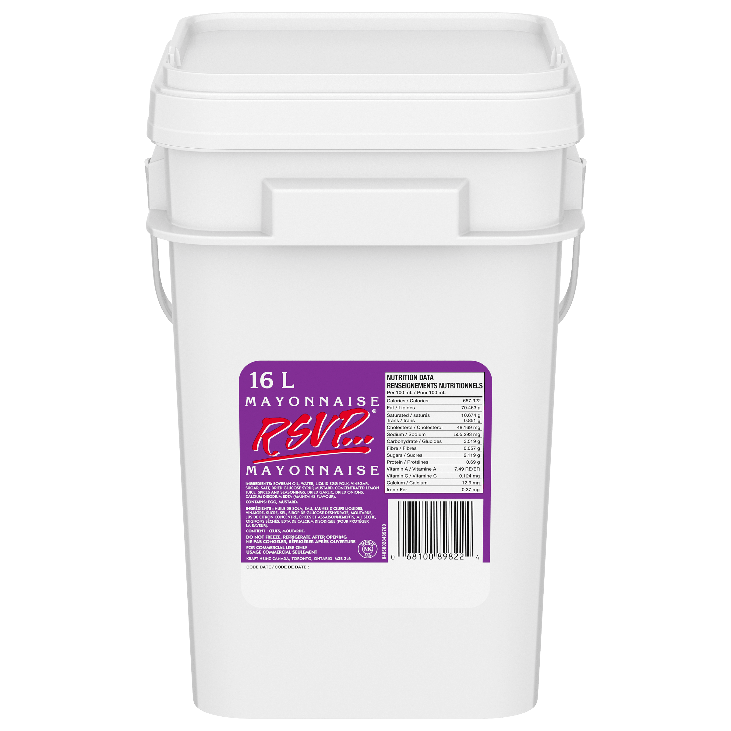 Mayonnaise RSVP Kraft (1 x seau de 16 L)