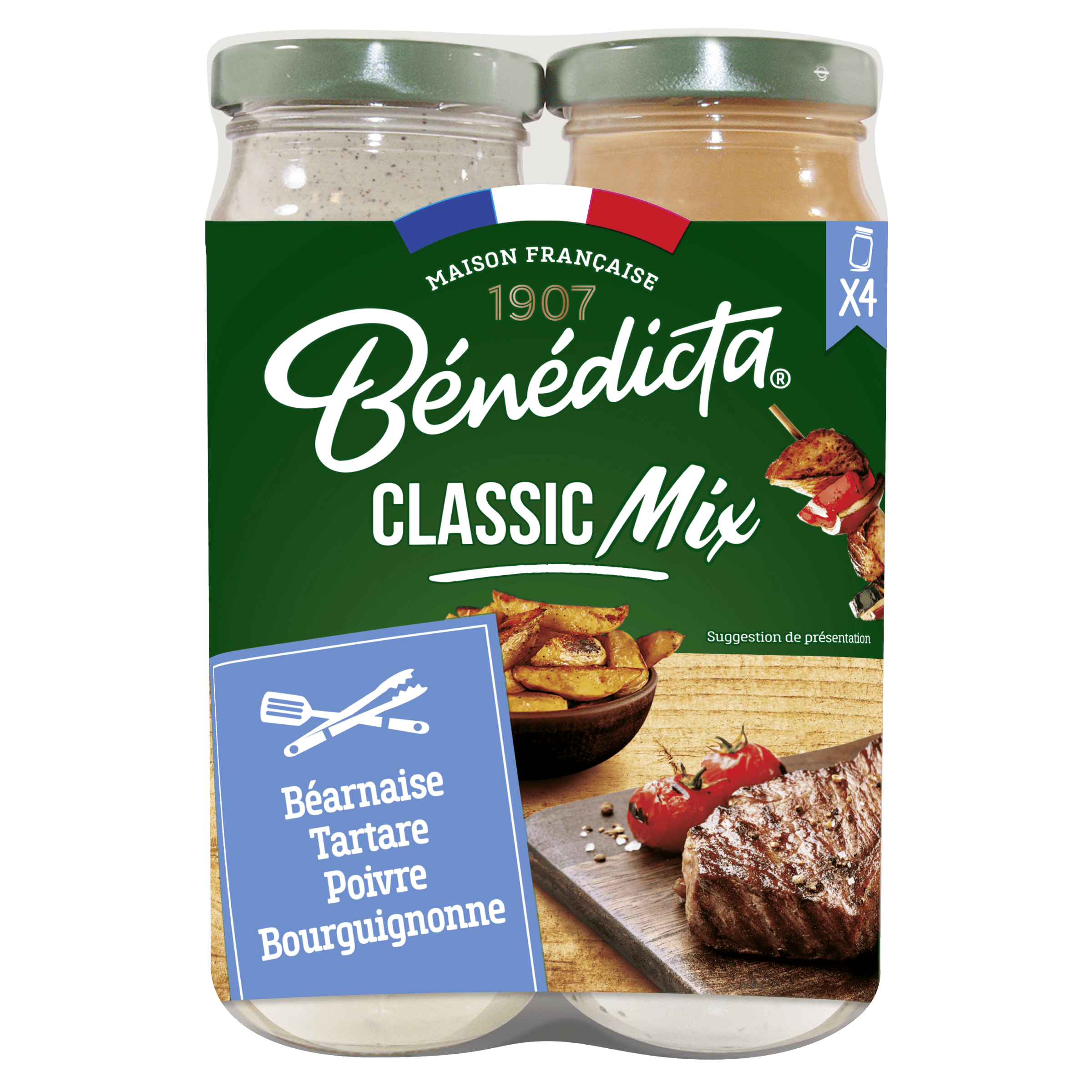 Bénédicta Kit Sauces Culinaires "Classic Mix"  (Béar/Tart/Bourg/Poiv)