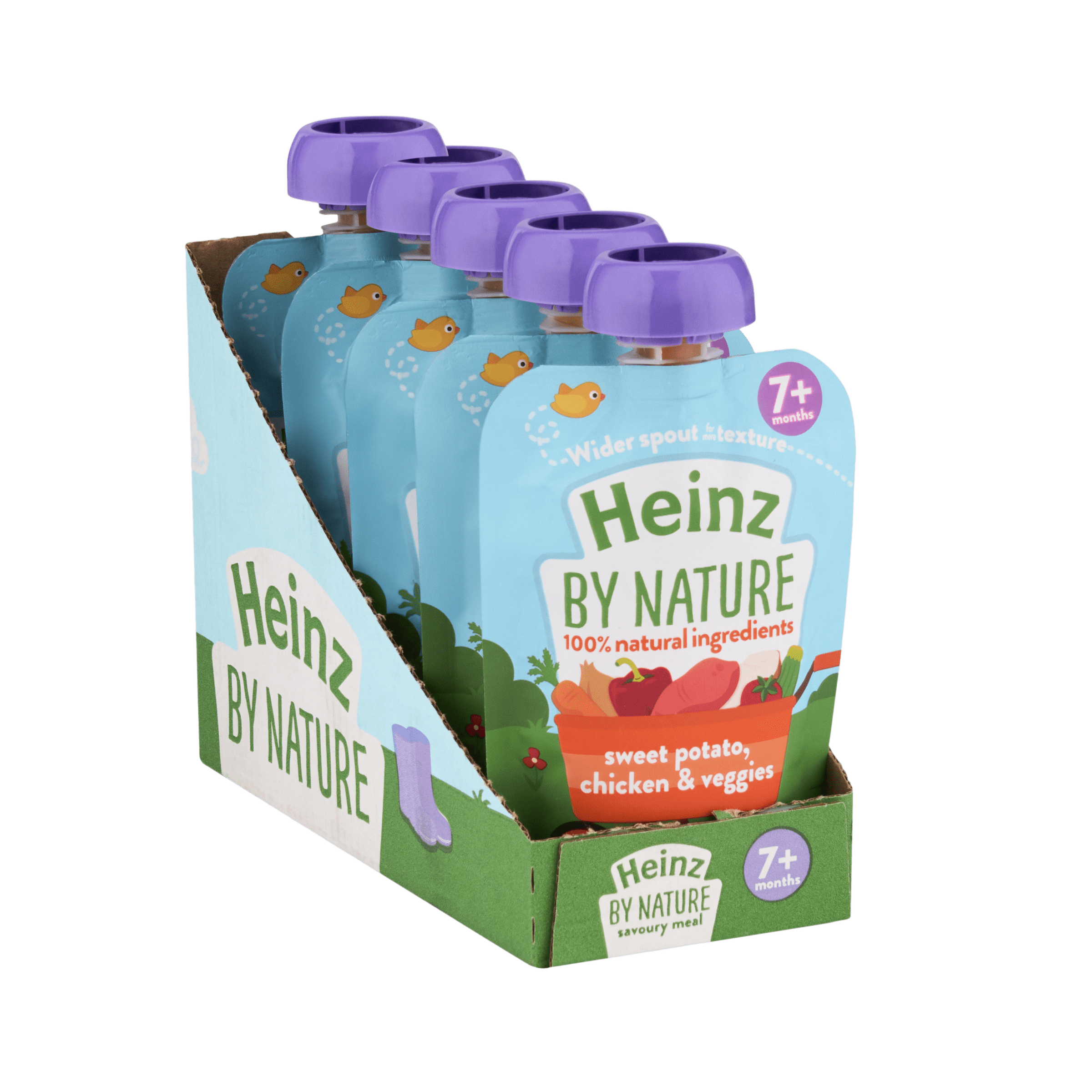 Heinz Sweet Potato Chicken Vegetables Stage 2 Baby Food Pouch 5 x 130g