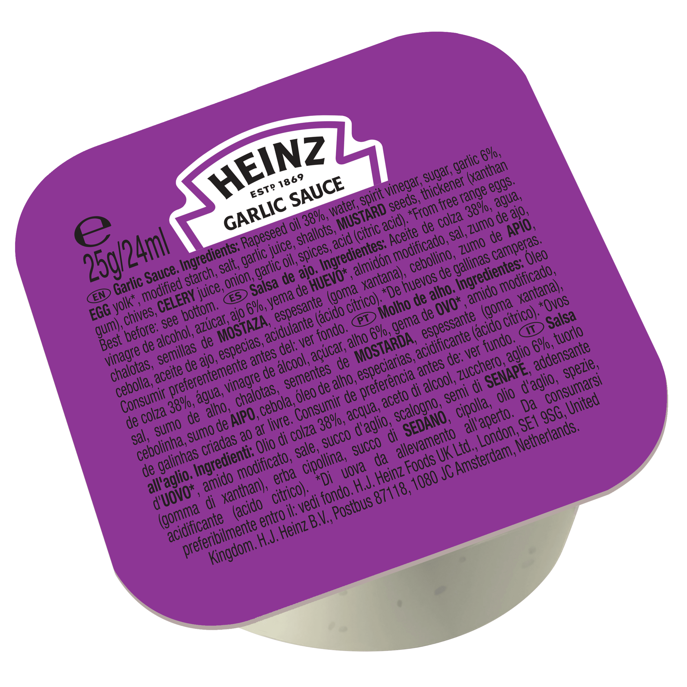 Heinz Garlic Sauce Dip Pots 100 x 25g