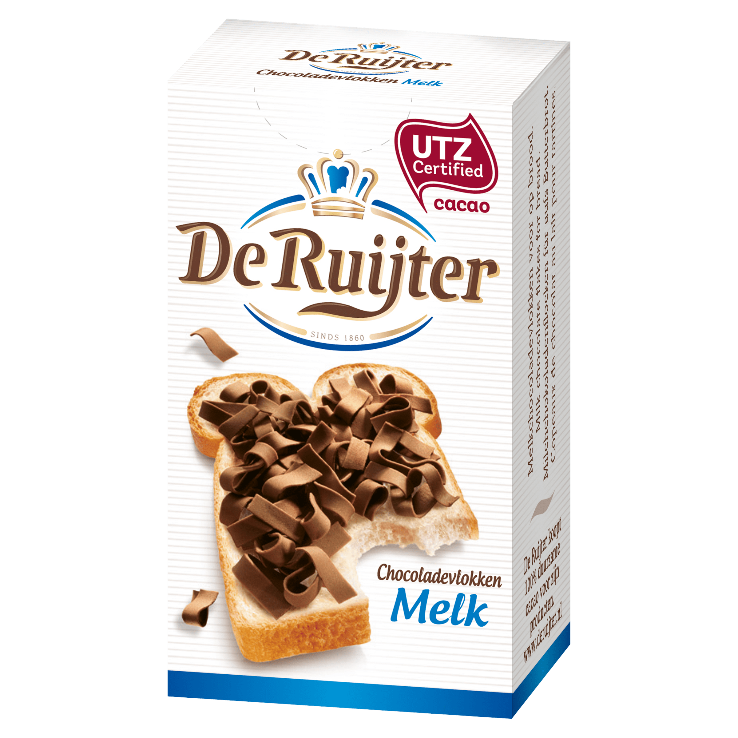 Chocoladevlokken Melk 80 x 15 g Doos