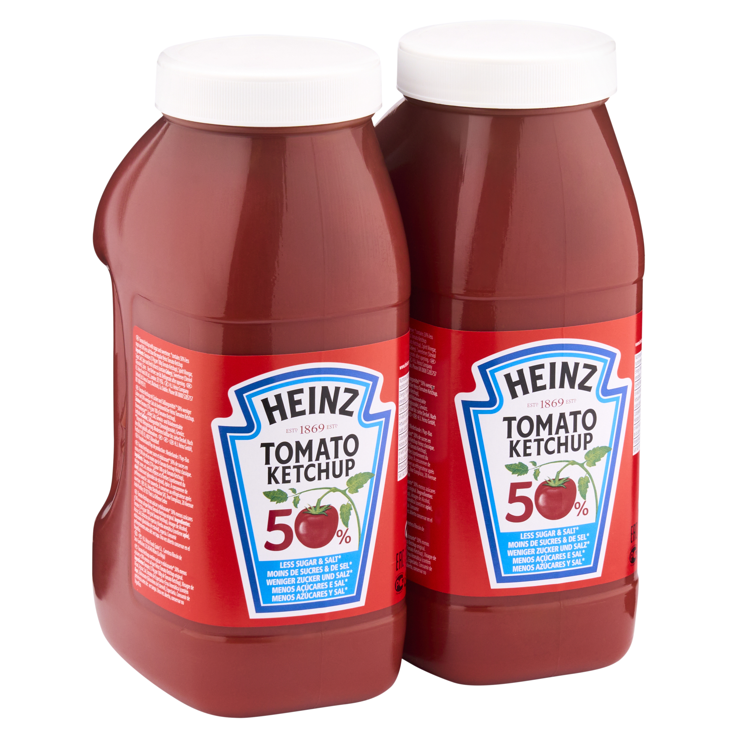 Heinz Tomato Ketchup Reduced Sugar and Salt 2 x 2.15L